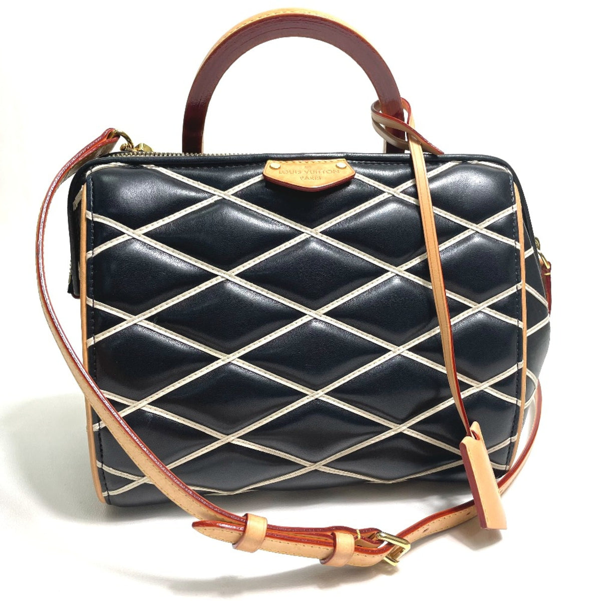 Louis Vuitton Black Leather Handbag (Pre-Owned)