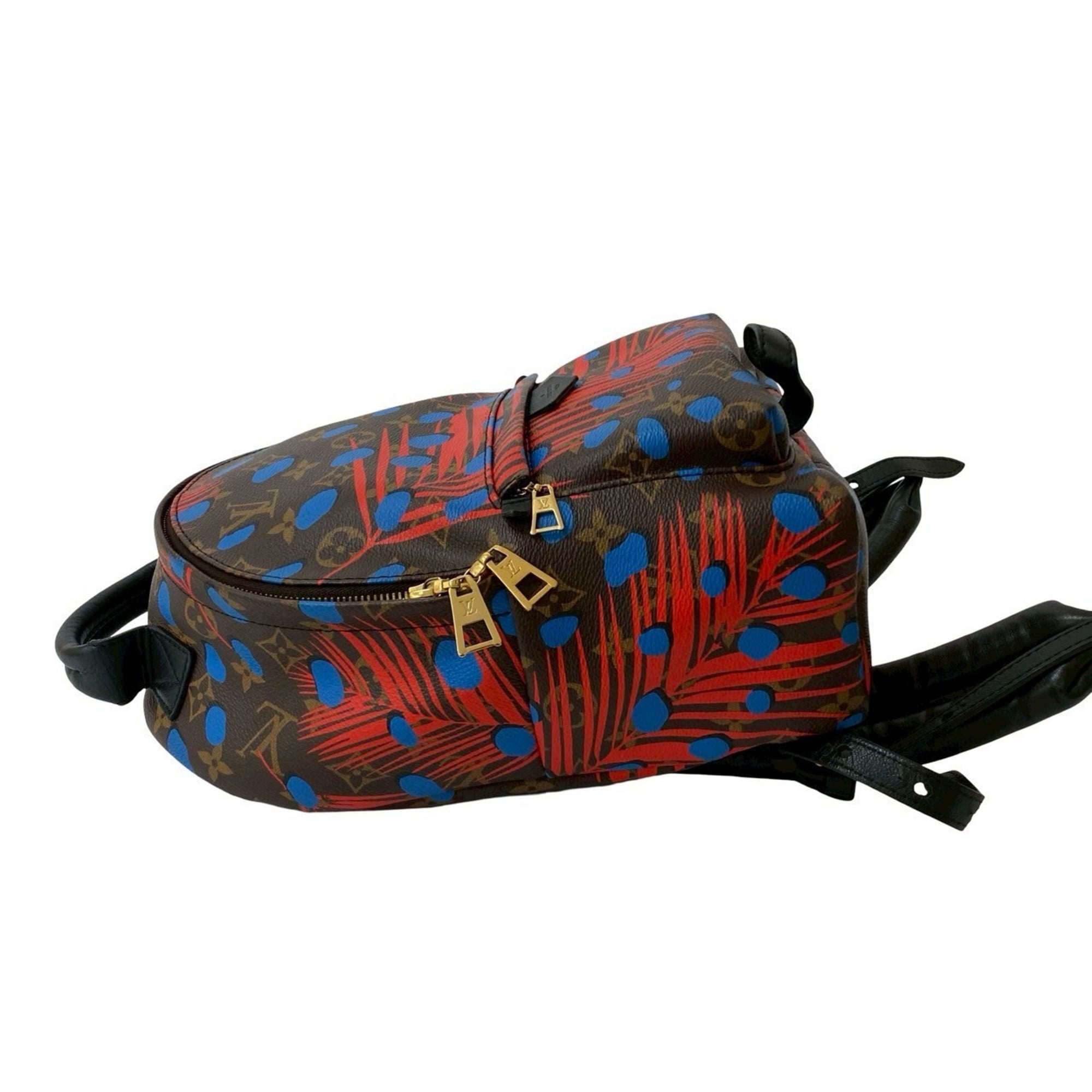 Louis Vuitton Blue Brown Red Color Leather Pvc Backpack (Pre-Owned)