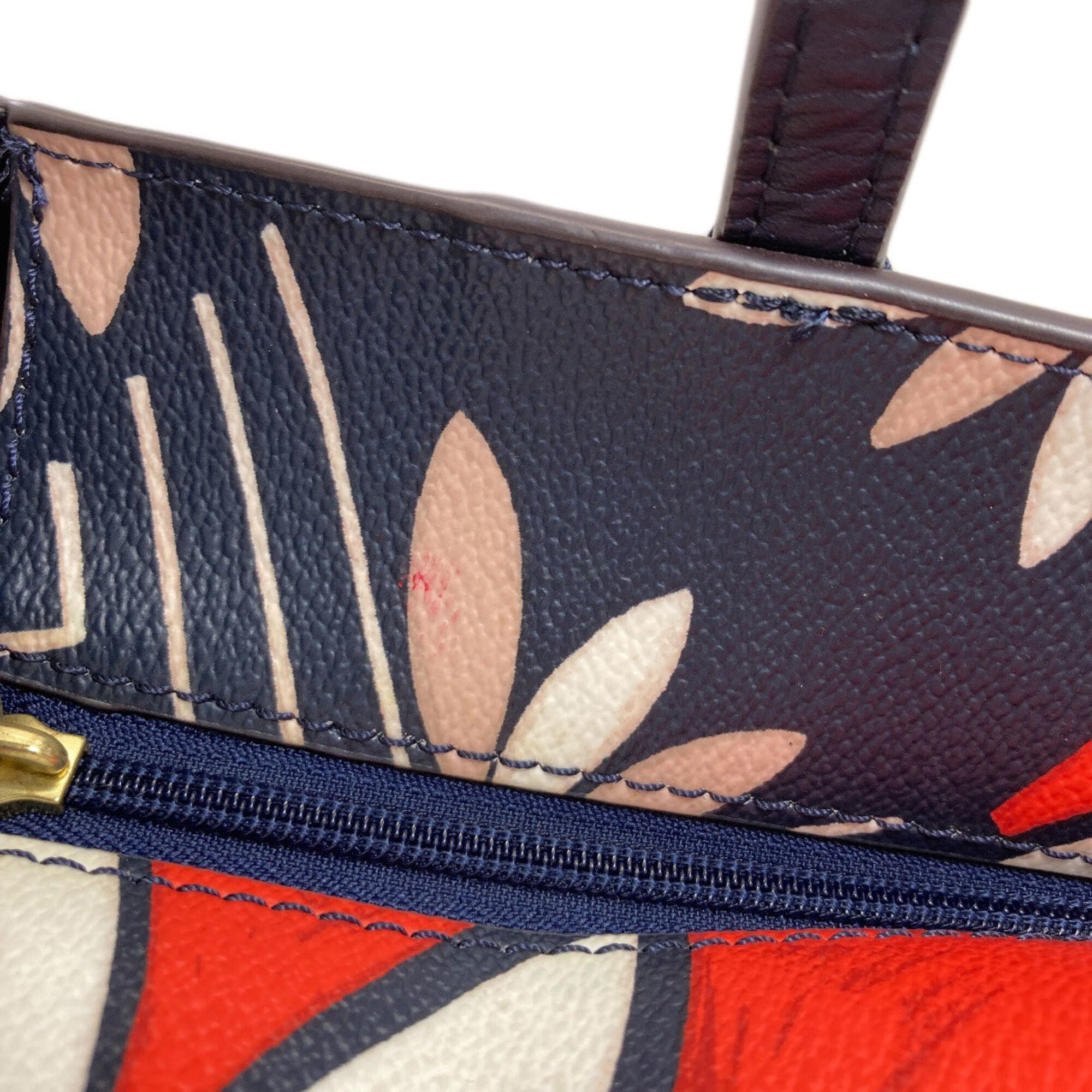 Tory Burch Navy Red Color White Pvc Handbag (Pre-Owned)