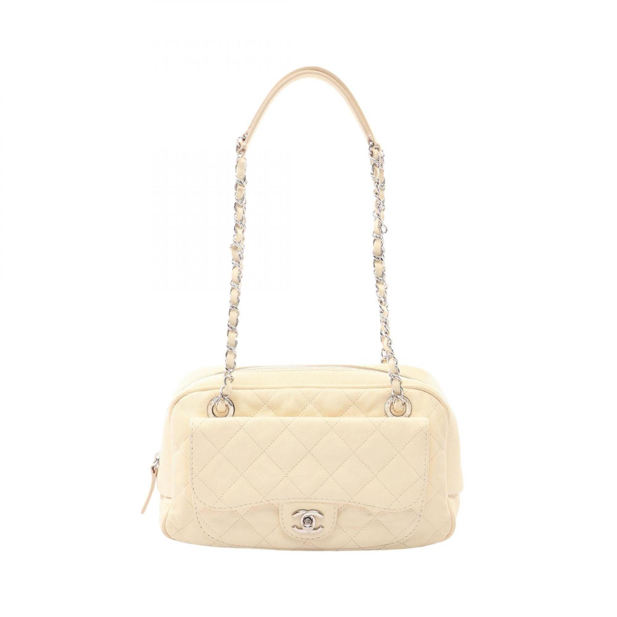 Chanel Ivory Grained Calfskin Handbag Shoulder Bag (Pre-Owned)