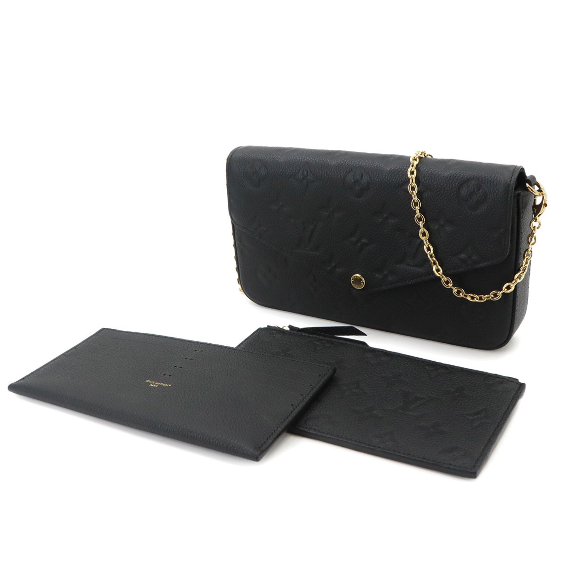 Louis Vuitton Monogram Empreinte Noir Monogram Empreinte Chain/Shoulder Wallet (Pre-Owned)