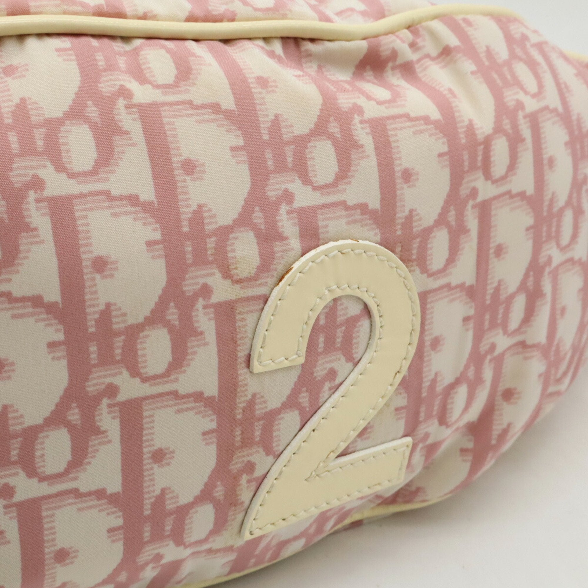 Christian Dior Pink White Nylon Patent Leather Fanny Pack Pouch (Pre-Owned)