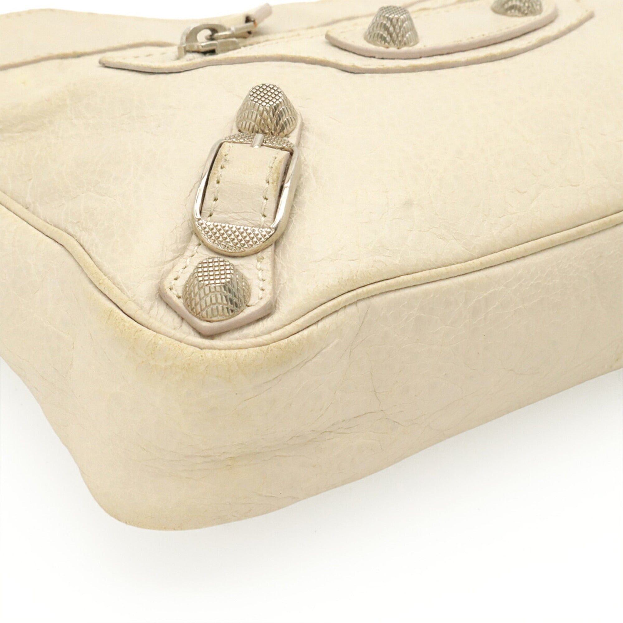 Balenciaga Ivory Leather Clutch Bag Pochette Shoulder Bag (Pre-Owned)