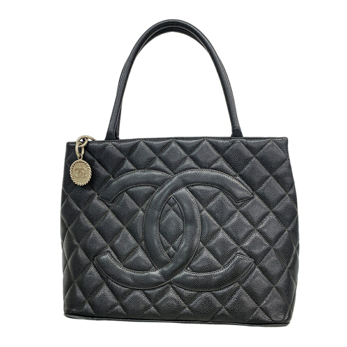 Chanel Black Grained Calfskin Tote Bag (Pre-Owned)