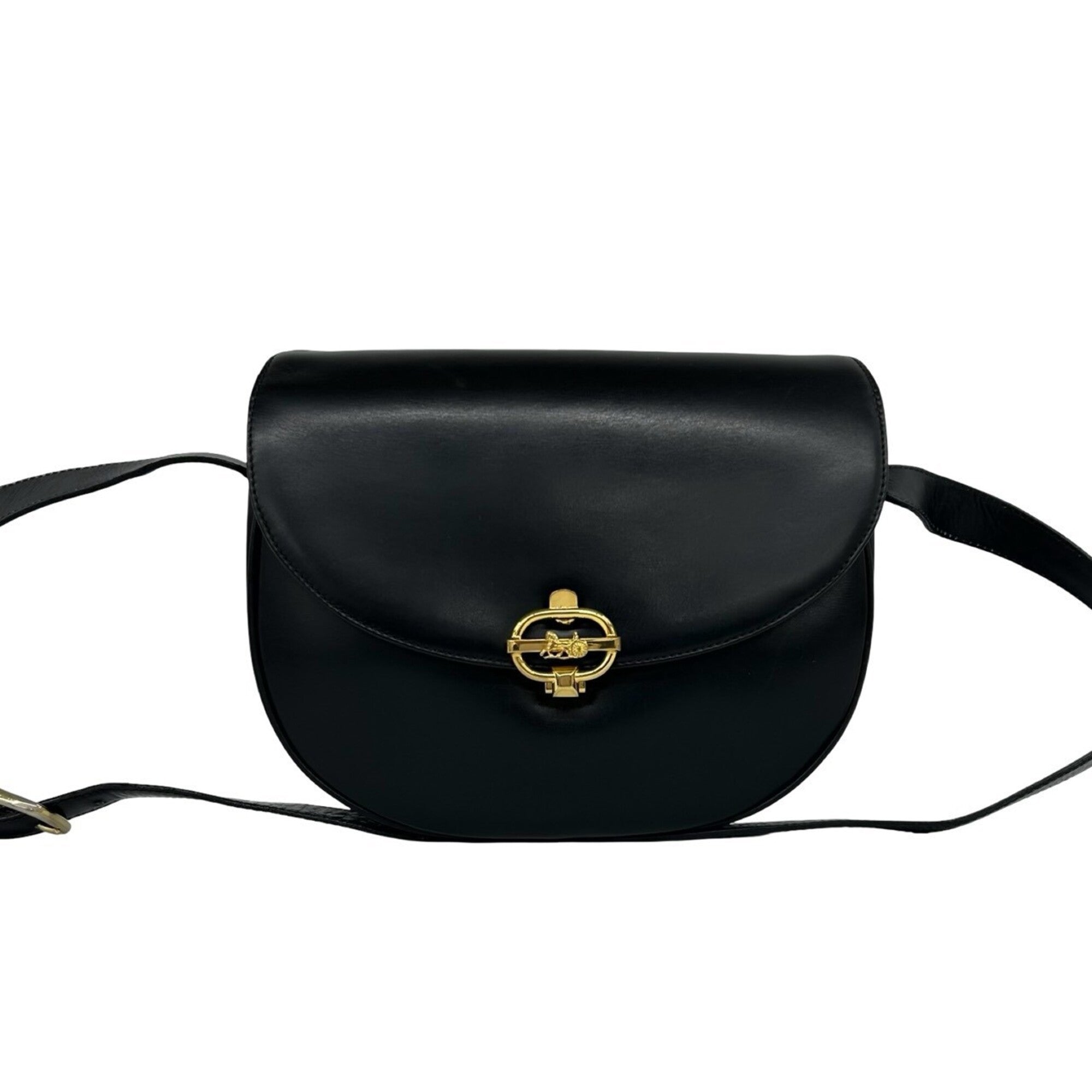 Celine Black Leather Pochette Shoulder Bag (Pre-Owned)