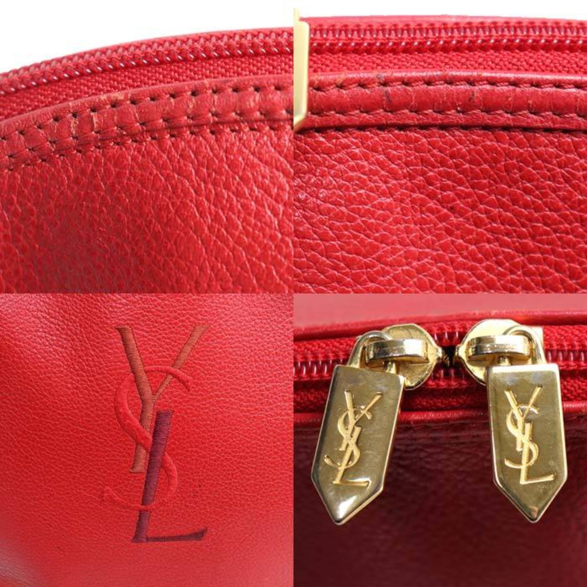 Saint Laurent Red Color Leather Tote Bag (Pre-Owned)