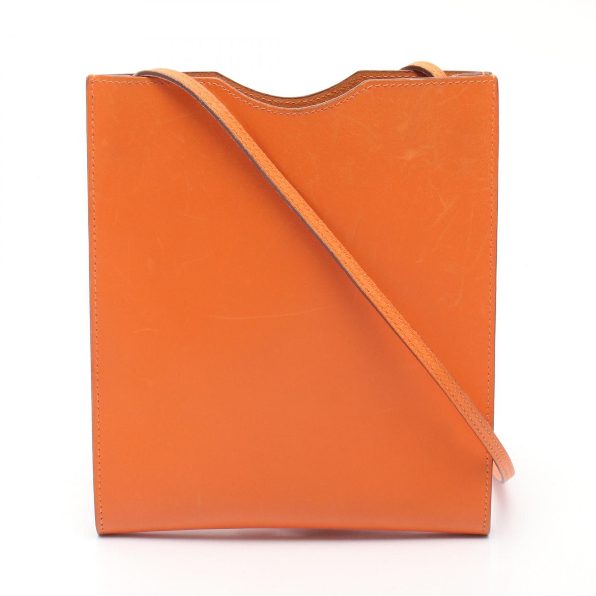 Hermes Orange Tadelakt Leather Leather Shoulder Bag (Pre-Owned)