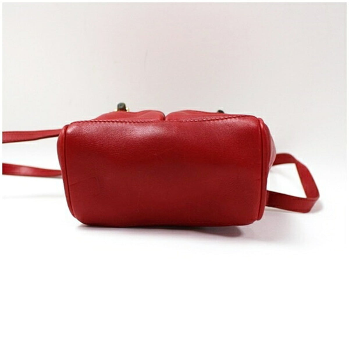 Gucci Ivory Red Color Leather Shoulder Bag (Pre-Owned)