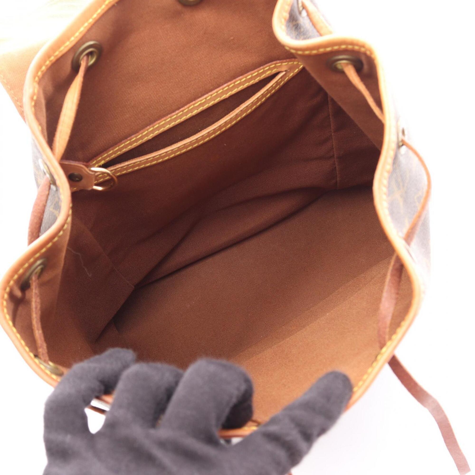Louis Vuitton Brown Coated Canvas Leather Backpack Handbag (Pre-Owned)