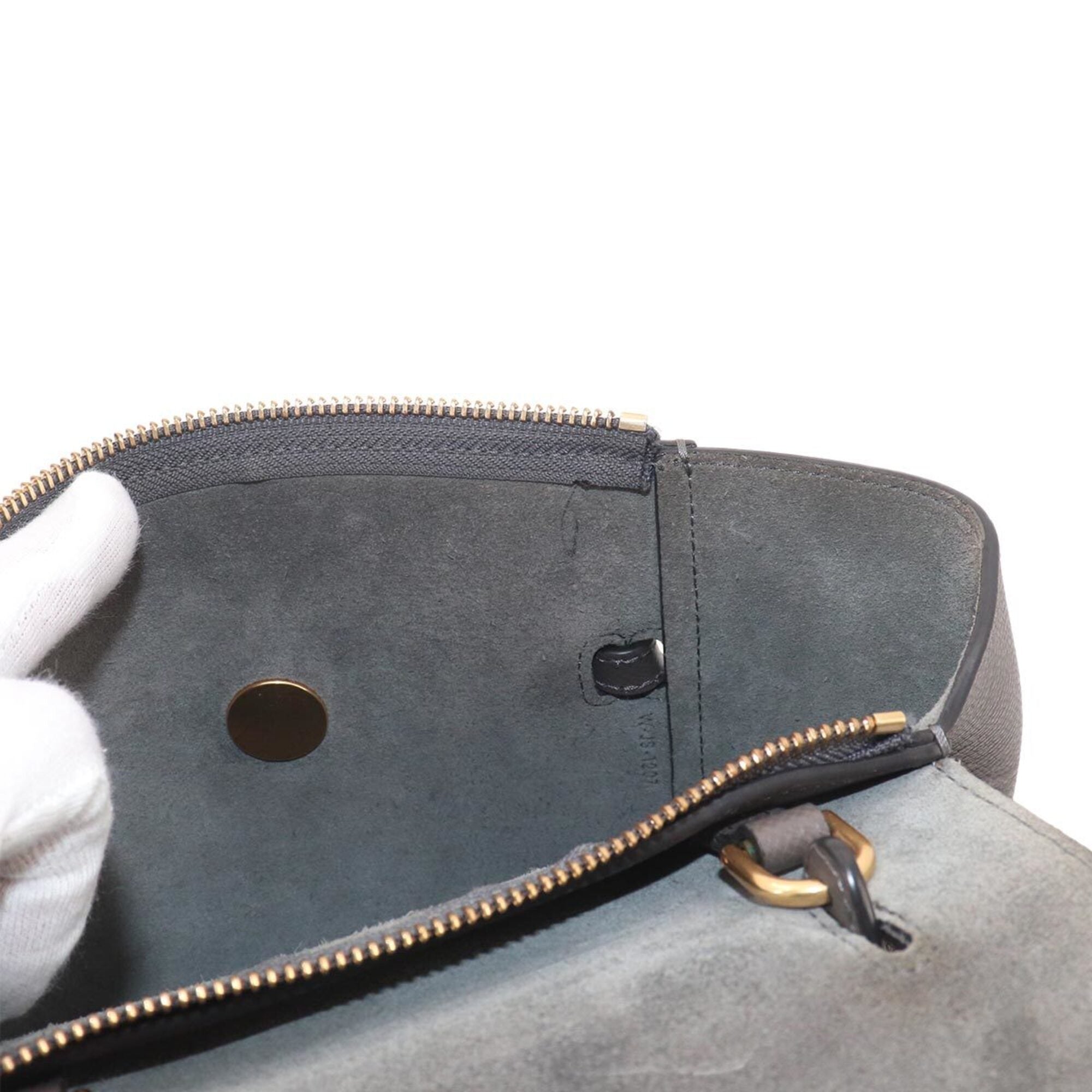 Celine Gray Leather Fanny Pack Handbag (Pre-Owned)