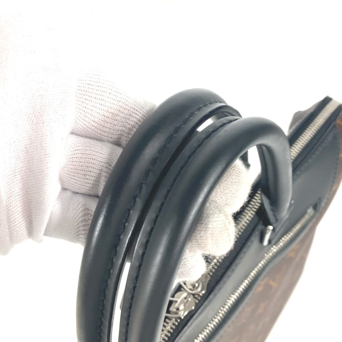 Louis Vuitton Black Brown Monogram Handbag Shoulder Bag Tote Bag (Pre-Owned)