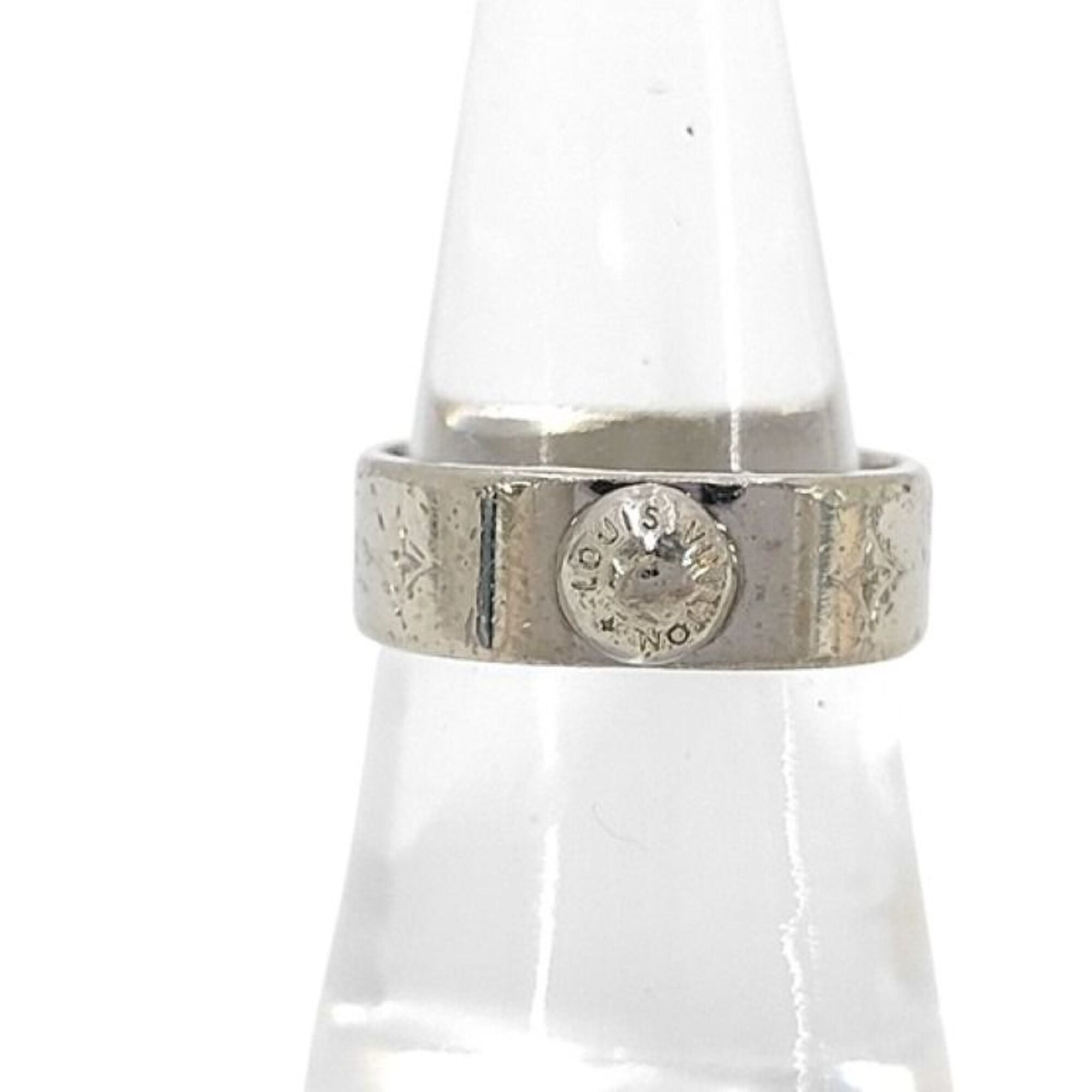 Louis Vuitton Silver Metal Band Ring (Pre-Owned)