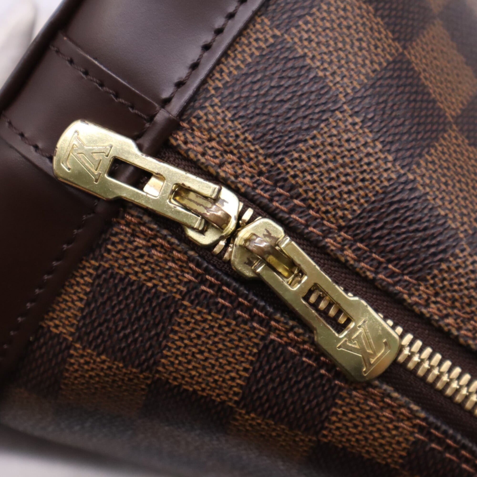 Louis Vuitton Damier Beige Brown Coated Canvas Leather Handbag (Pre-Owned)