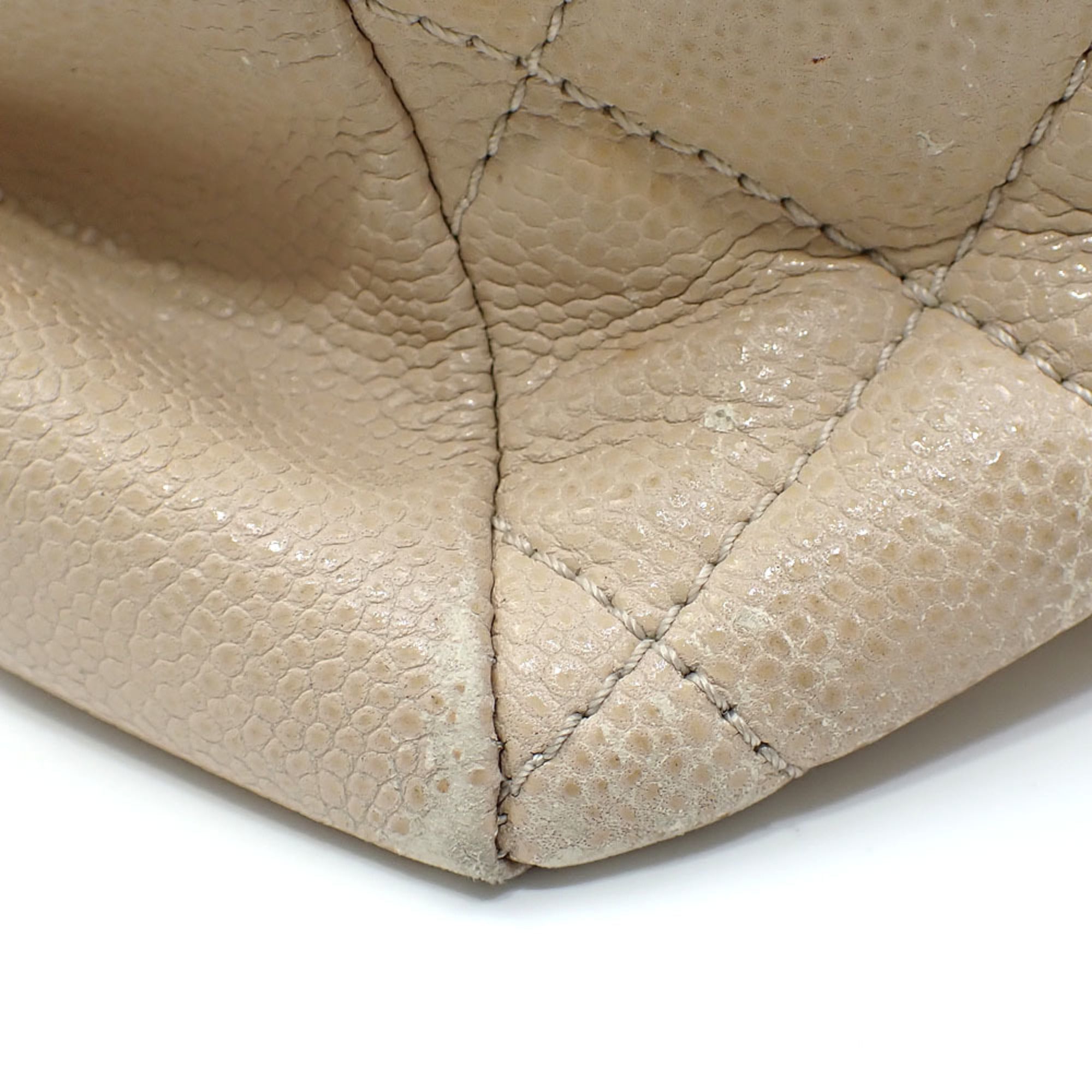 Chanel Matelasse Beige Grained Calfskin Tote Bag (Pre-Owned)