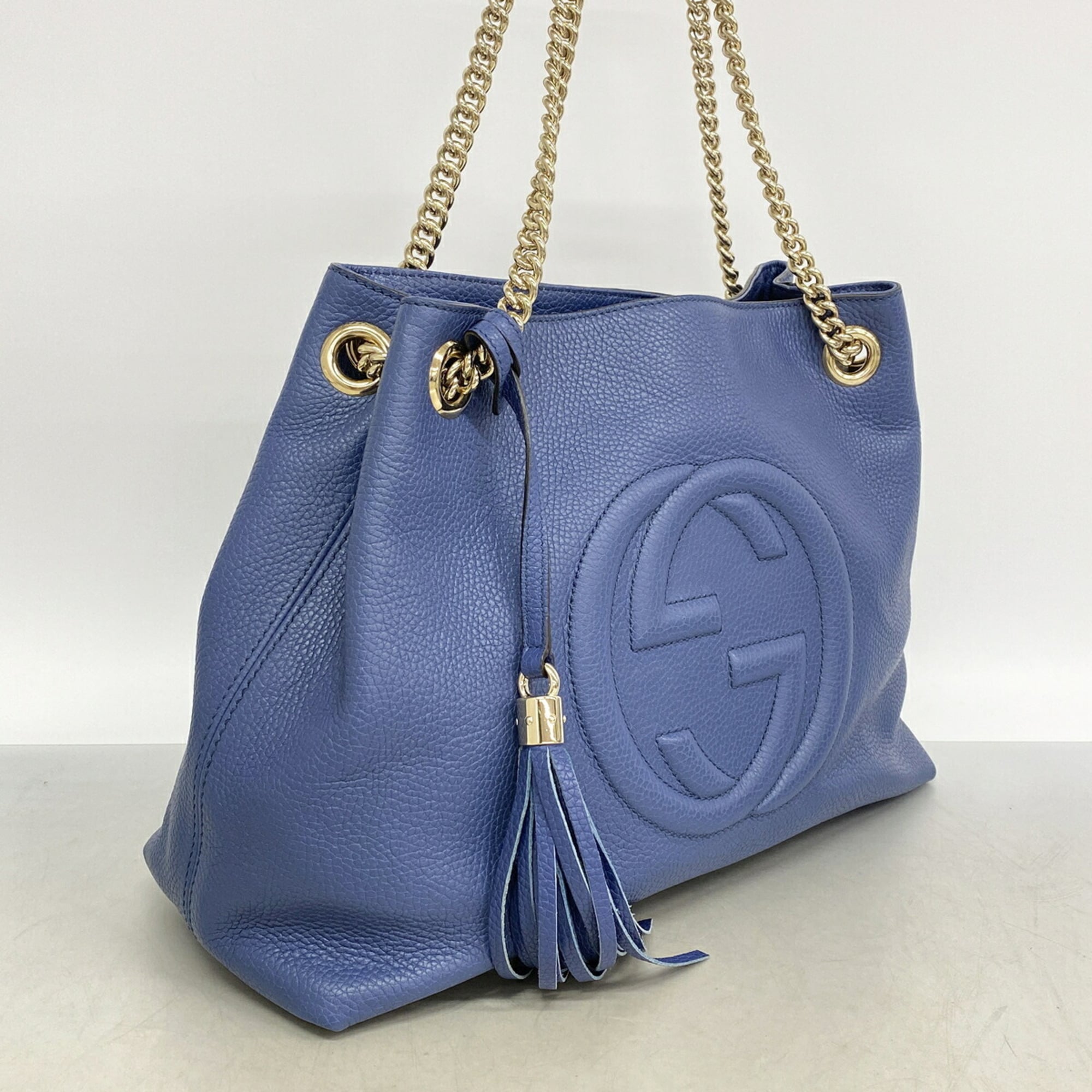 Gucci Blue Leather Shoulder Bag (Pre-Owned)