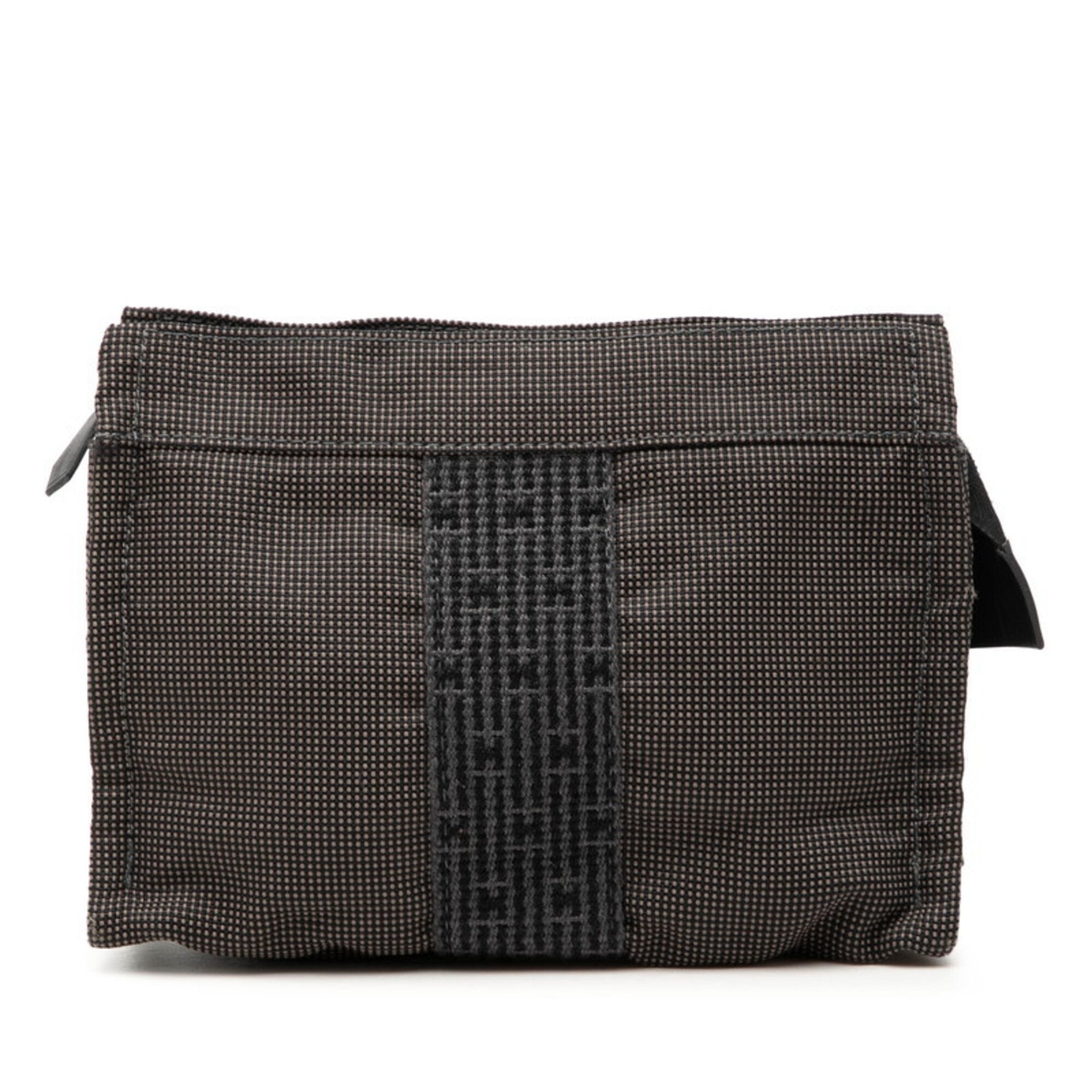 Hermes Gray Polyester Polyamide Handbag Pouch (Pre-Owned)