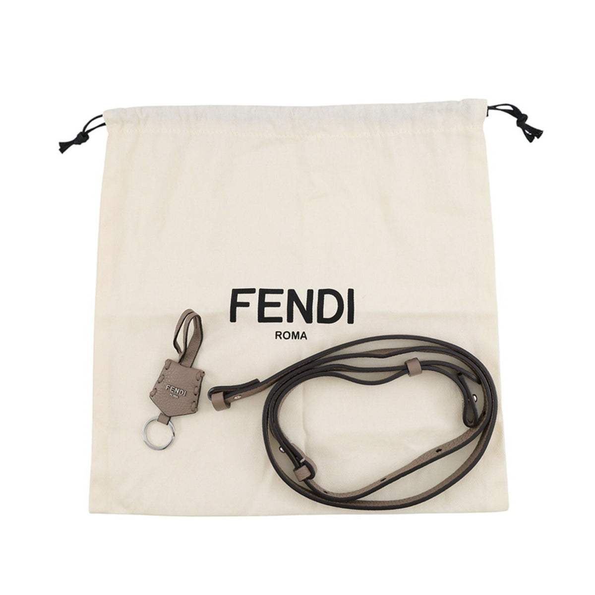 Fendi Selleria Gray Leather Handbag (Pre-Owned)