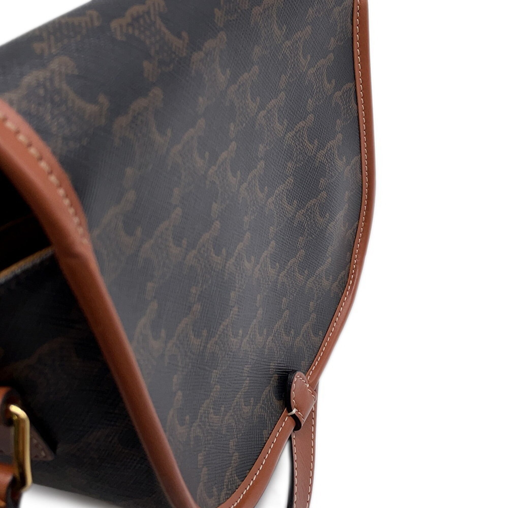 Celine Brown Pvc Leather Handbag Shoulder Bag (Pre-Owned)