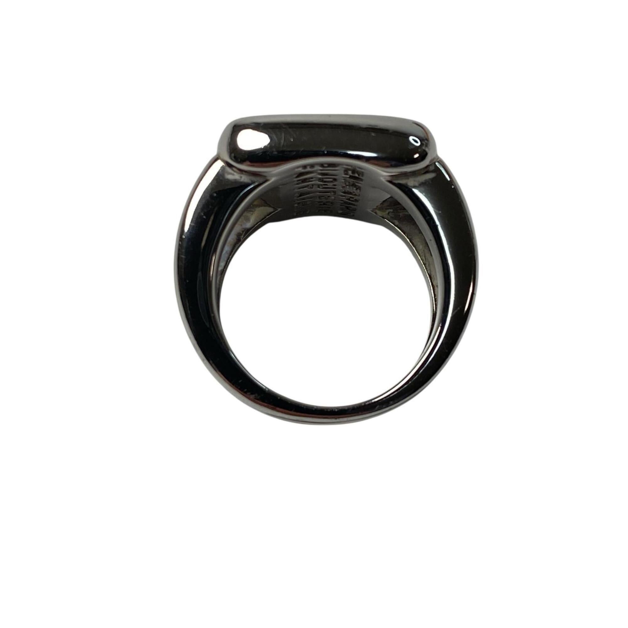 Hermes Silver Metal Shell Band Ring (Pre-Owned)