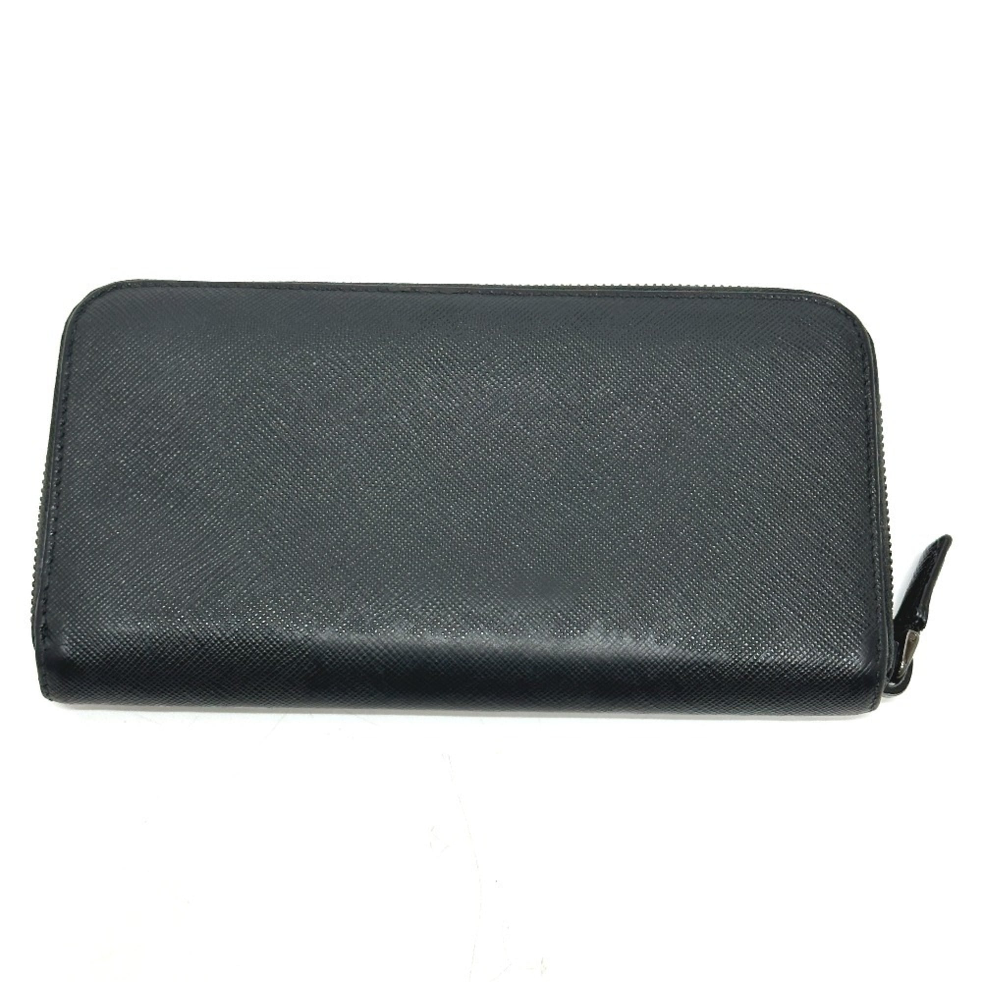 Prada Black Saffiano Long Wallet (Bi-Fold) (Pre-Owned)