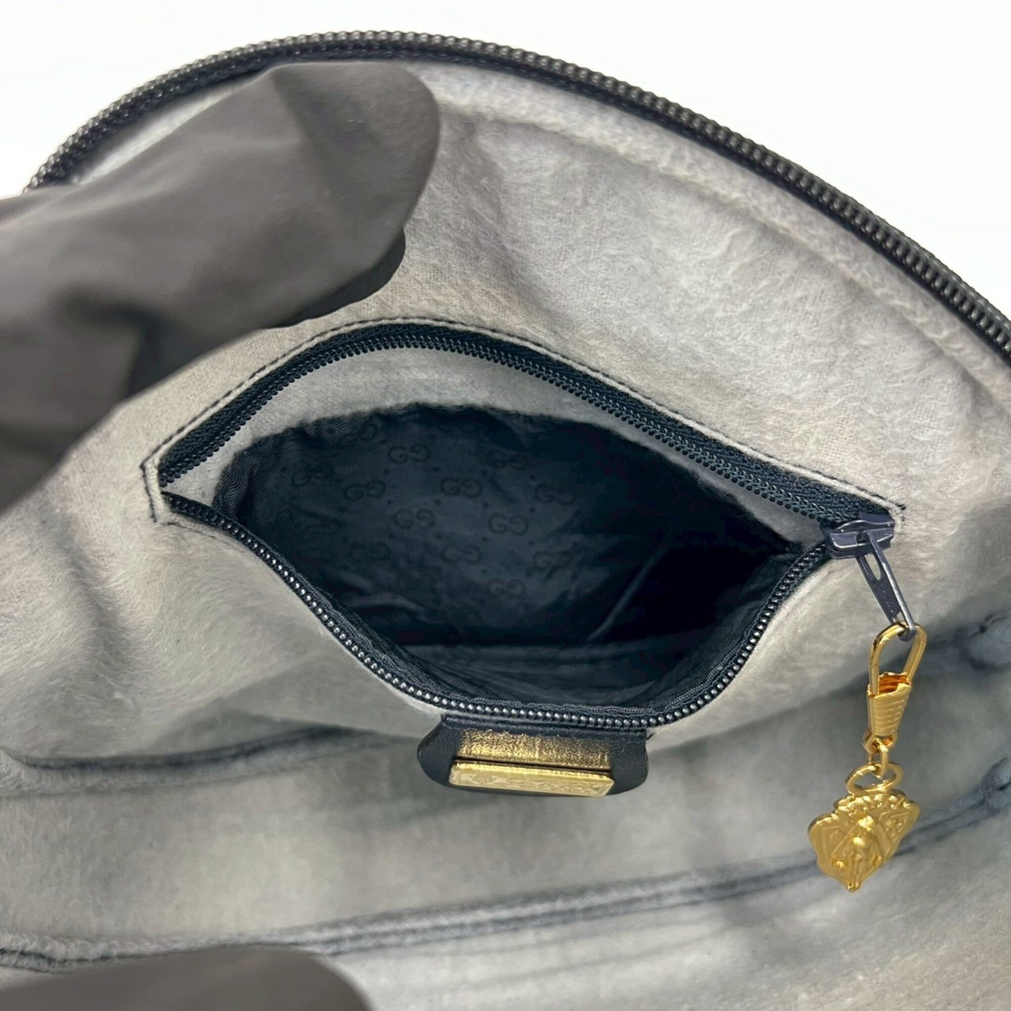 Gucci Navy Leather Pvc Pochette Shoulder Bag (Pre-Owned)