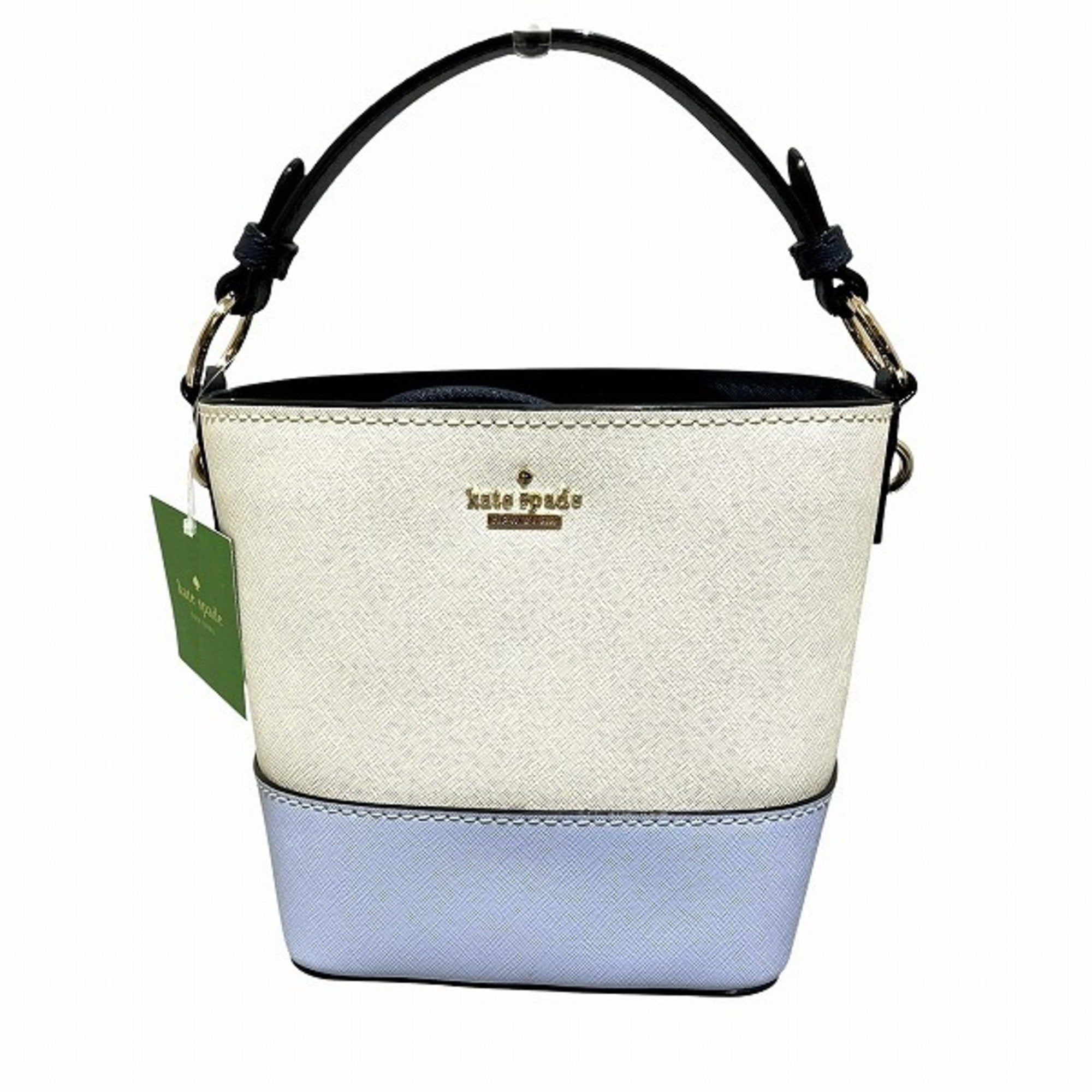 Kate Spade Light Blue White Leather Handbag Shoulder Bag (Pre-Owned)