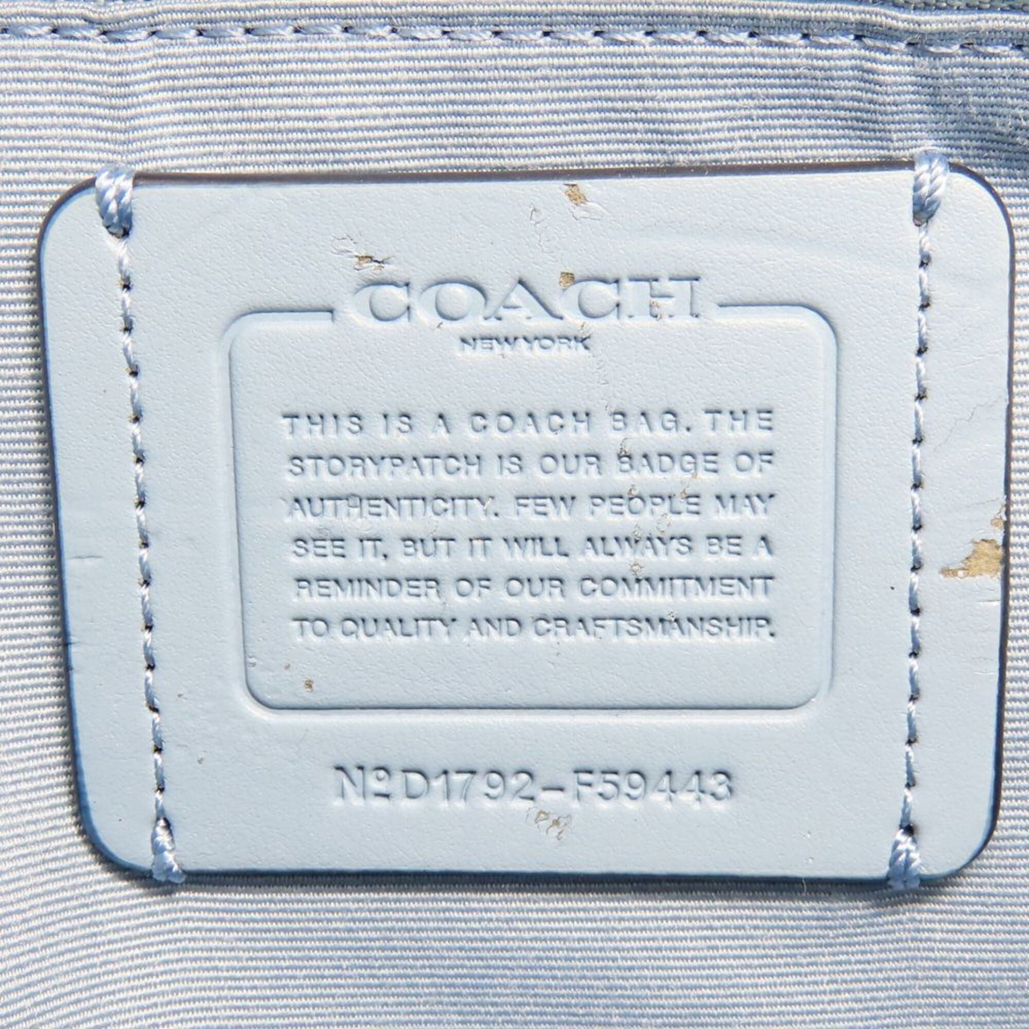 Coach Blue Pvc Leather Handbag Shoulder Bag (Pre-Owned)