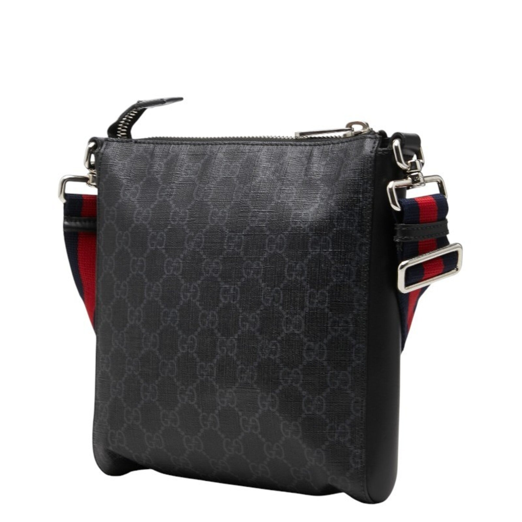 Gucci Sherry Line Black Pvc Leather Shoulder Bag (Pre-Owned)