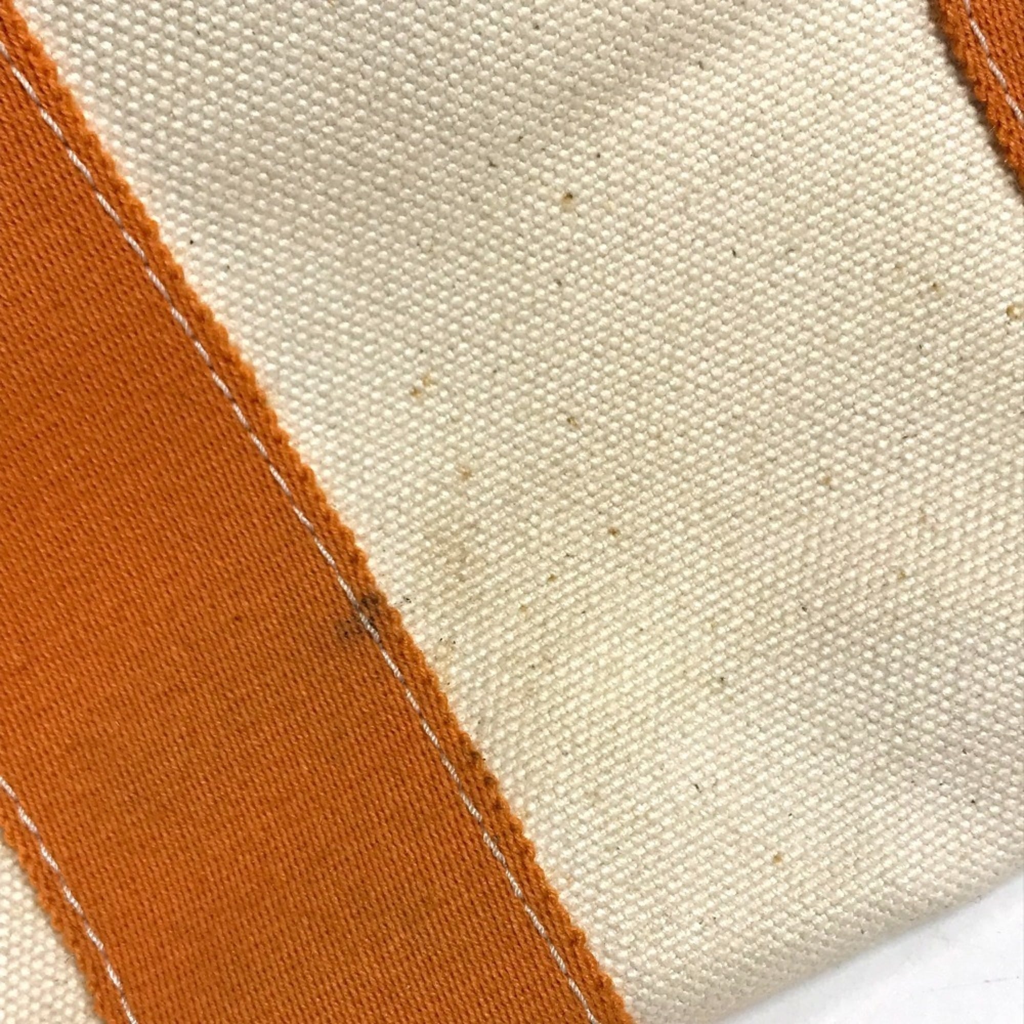 Hermes Ivory Orange Cotton Handbag Tote Bag (Pre-Owned)