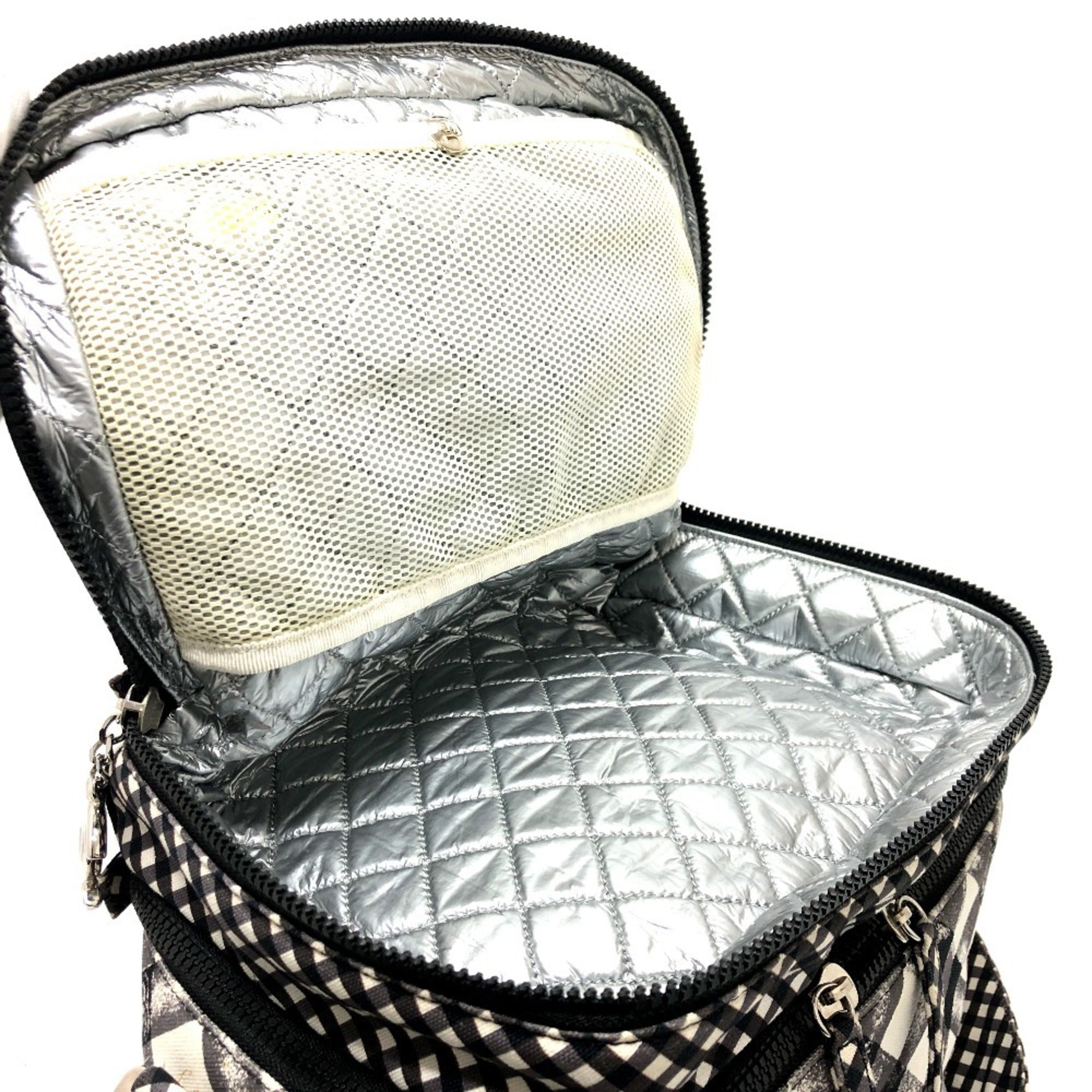 Chanel Black White Canvas Shoulder Bag (Pre-Owned)