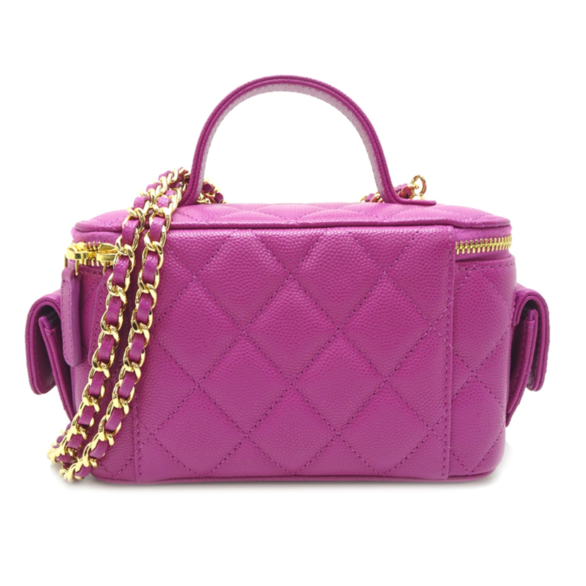 Chanel Purple Grained Calfskin Shoulder Bag (Pre-Owned)