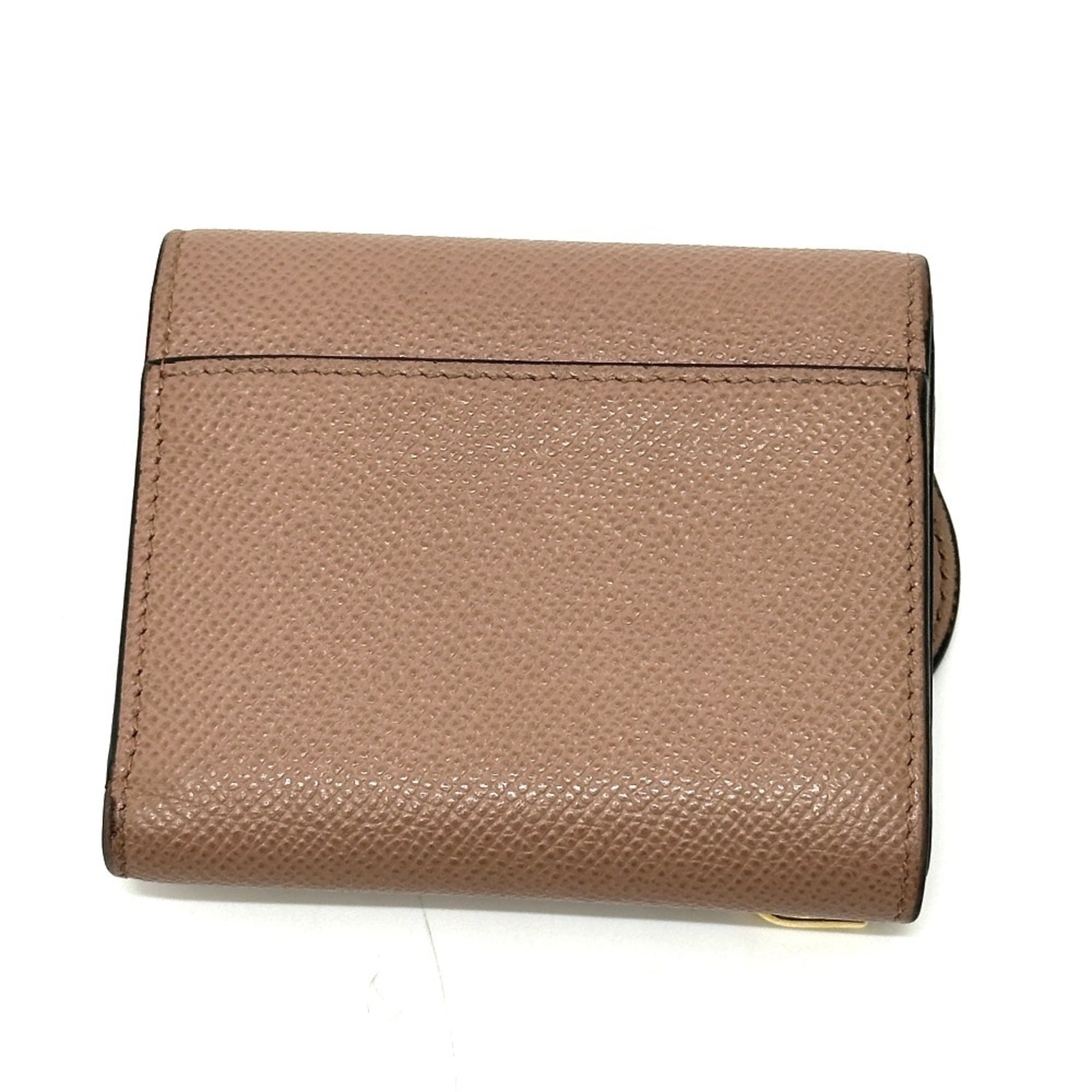 Christian Dior Beige Leather Wallet (Tri-Fold) (Pre-Owned)