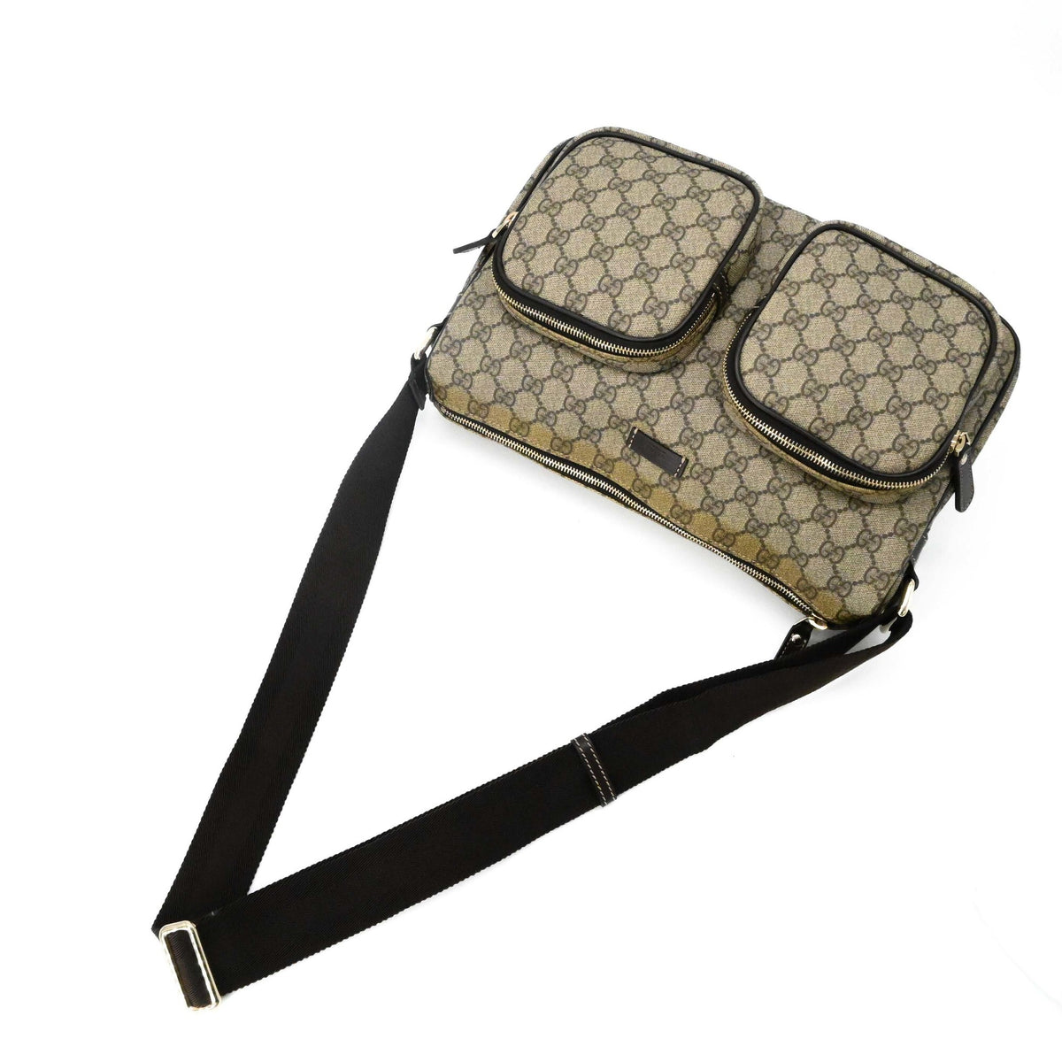 Gucci Beige Brown Gg Supreme Leather Shoulder Bag (Pre-Owned)