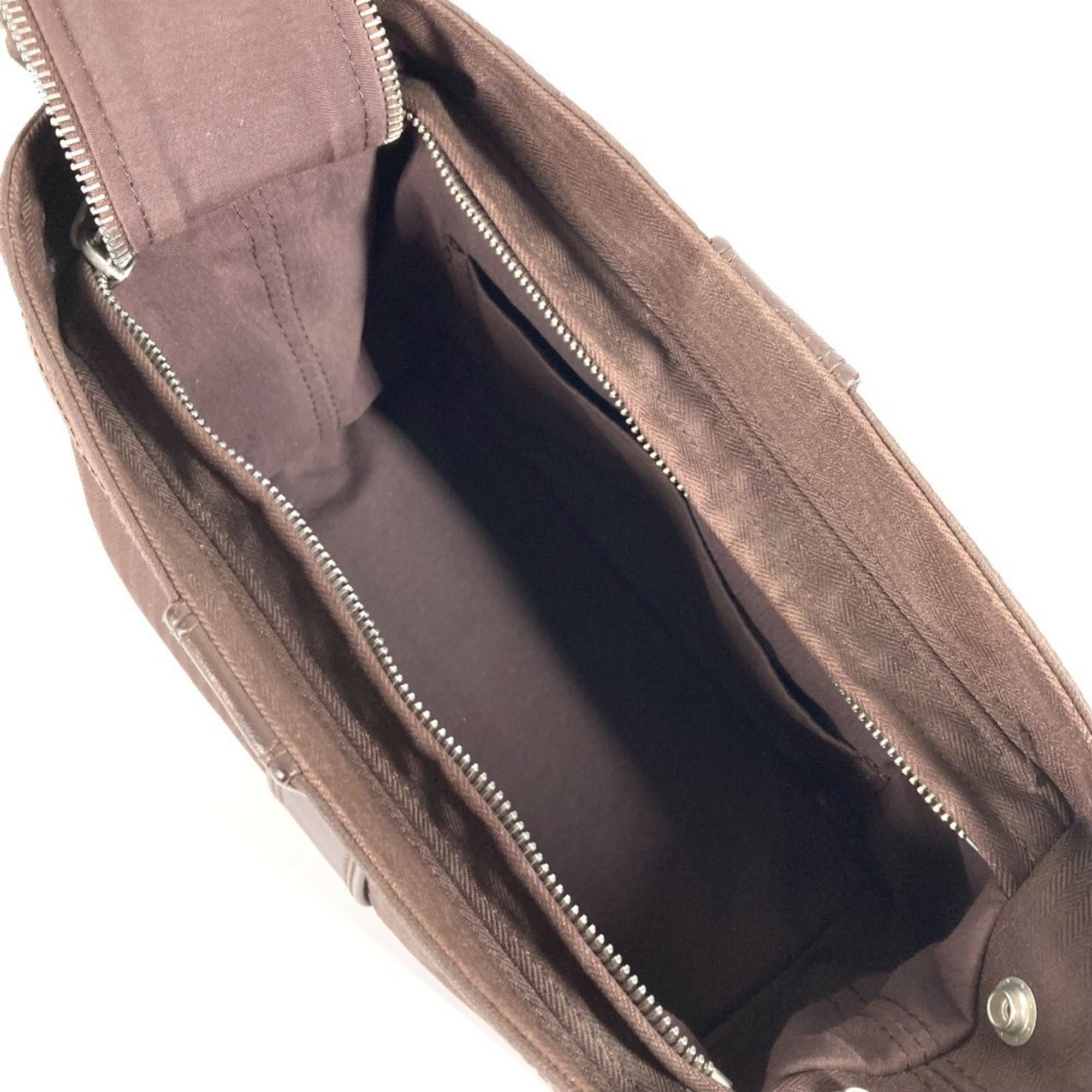 Hermes Brown Toile Chevron Clutch Bag Pouch (Pre-Owned)
