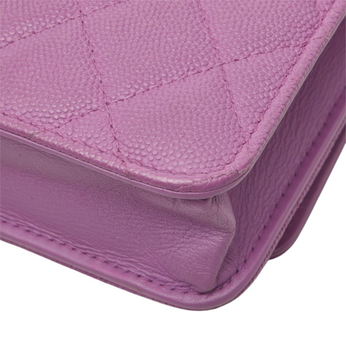Chanel Purple Grained Calfskin Pochette Shoulder Bag (Pre-Owned)
