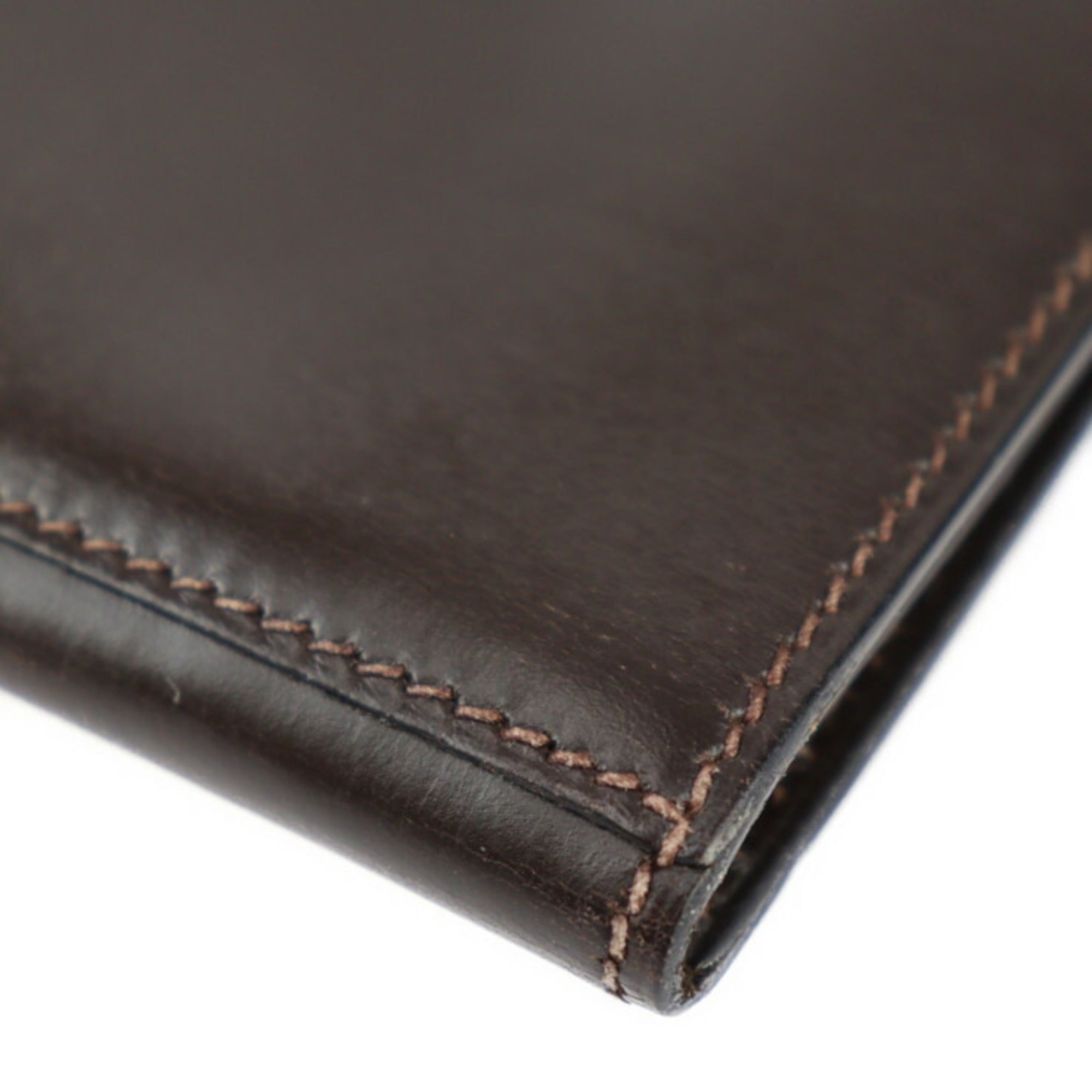 Hermes Dark Brown Box Calf Leather Clutch Bag Handbag (Pre-Owned)
