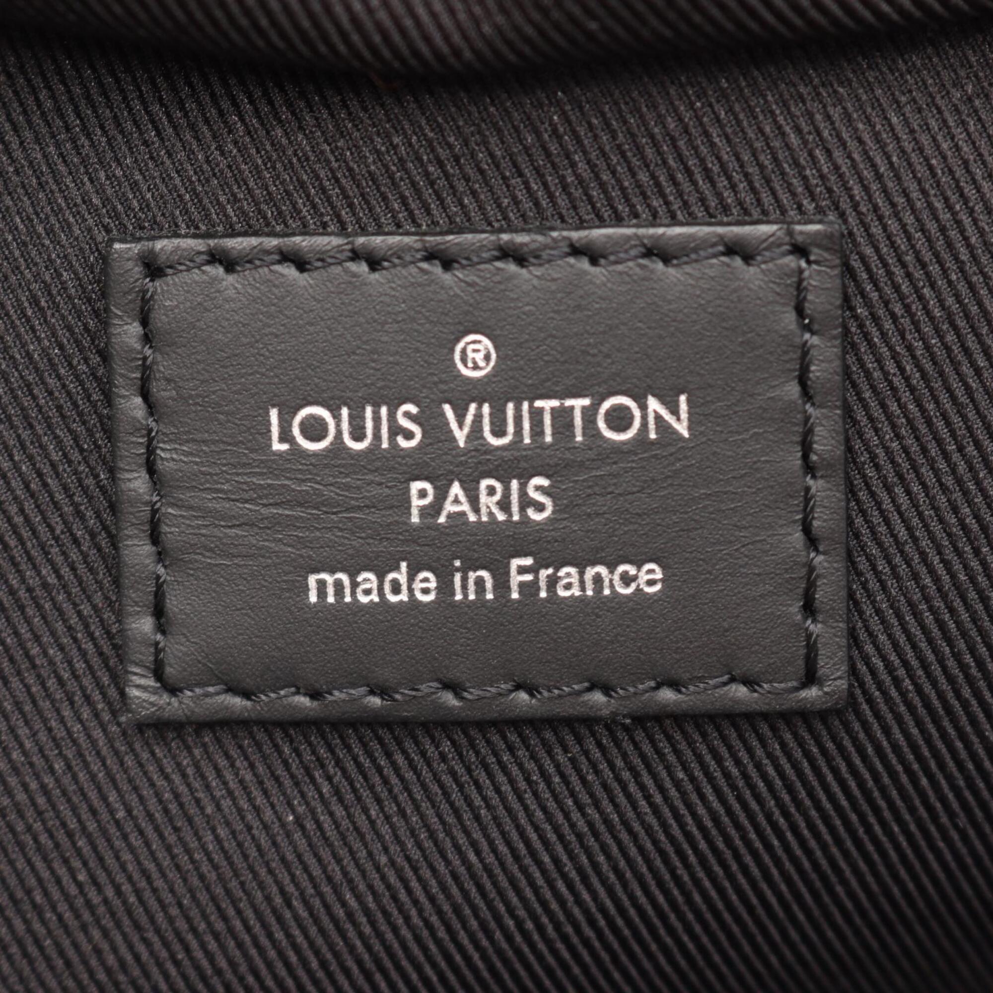 Louis Vuitton Black Coated Canvas Leather Backpack Handbag (Pre-Owned)