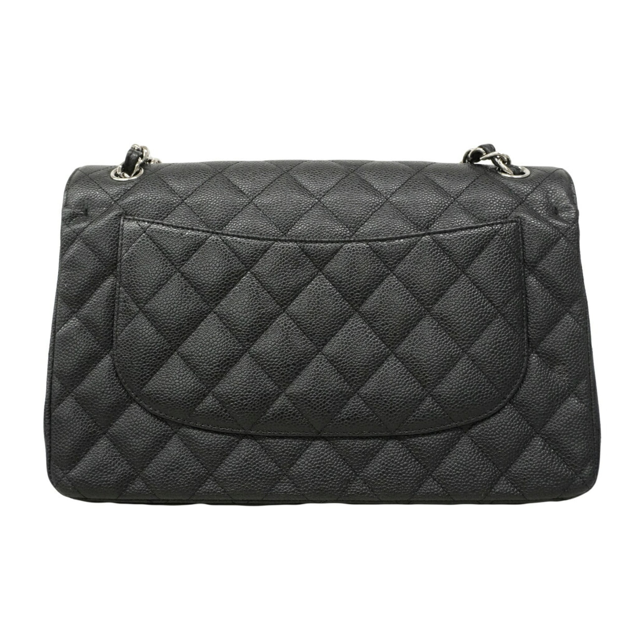 Chanel Black Grained Calfskin Shoulder Bag (Pre-Owned)