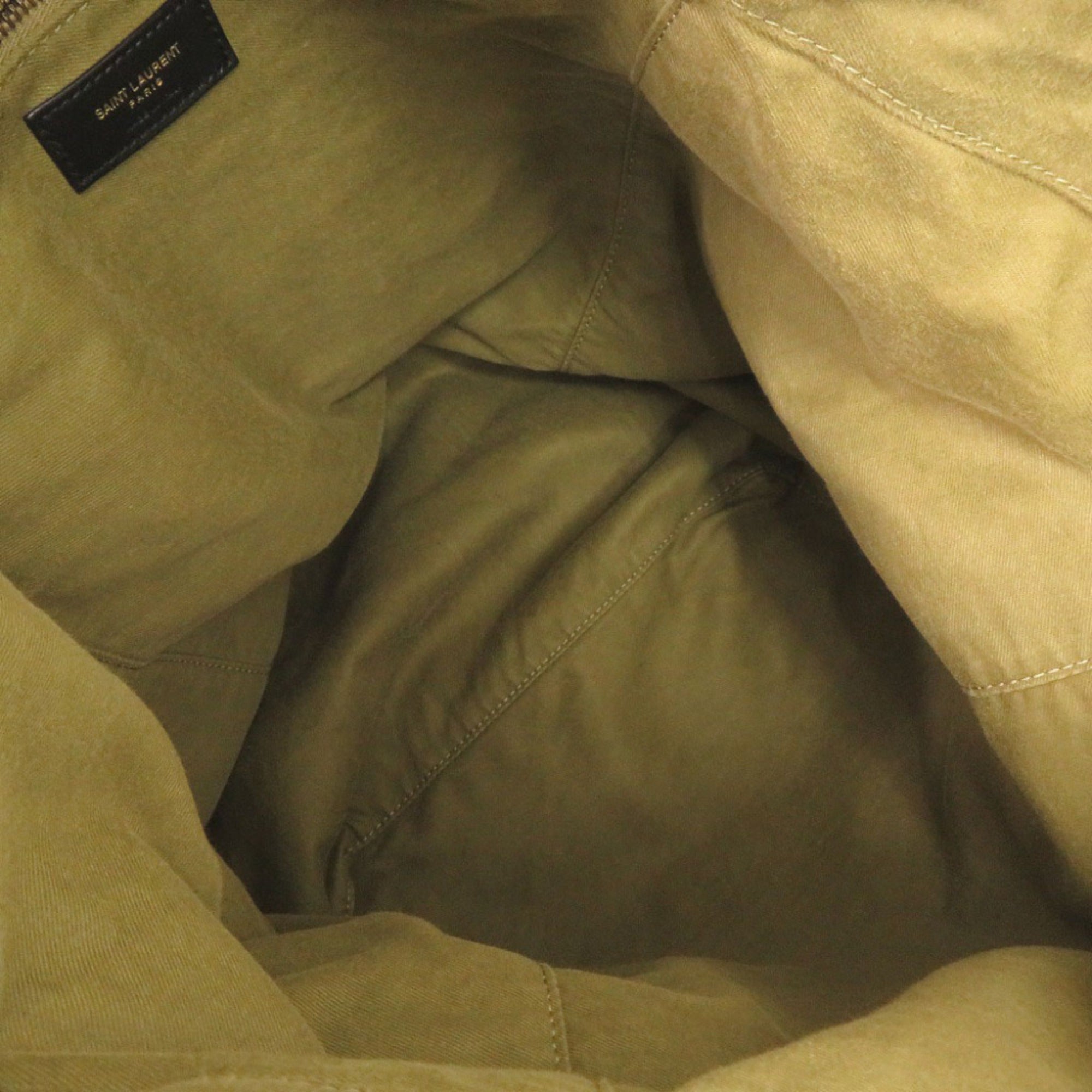 Yves Saint Laurent Khaki Canvas Tote Bag (Pre-Owned)