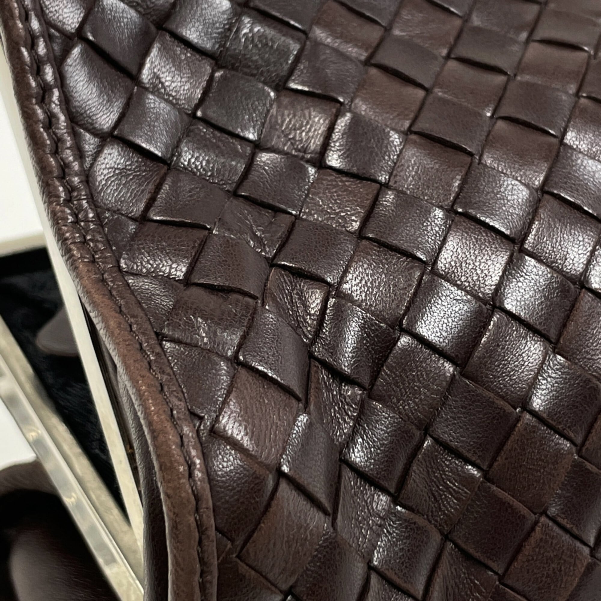 Bottega Veneta Brown Intrecciato Leather Shoulder Bag (Pre-Owned)