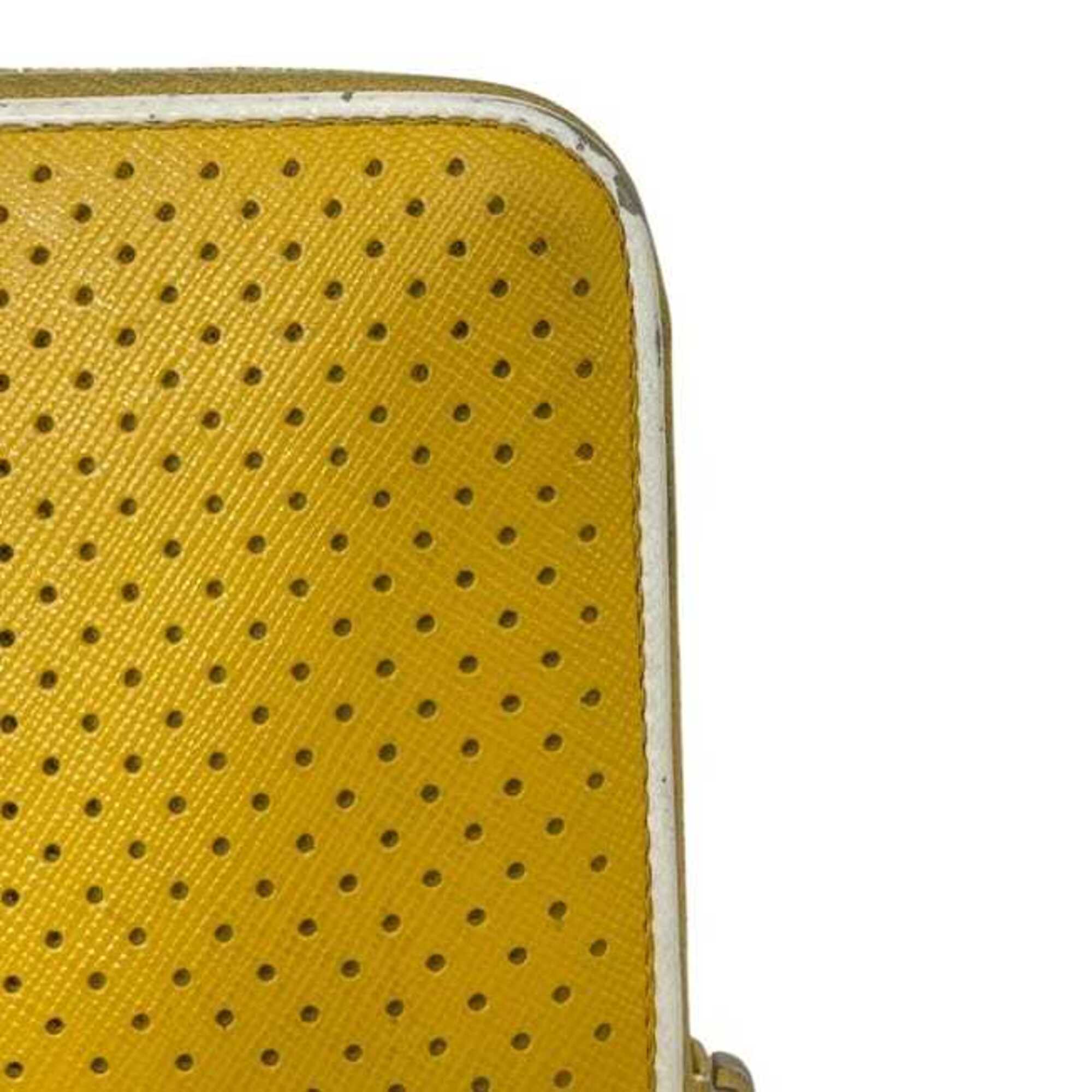 Prada Yellow Leather Long Wallet (Bi-Fold) (Pre-Owned)