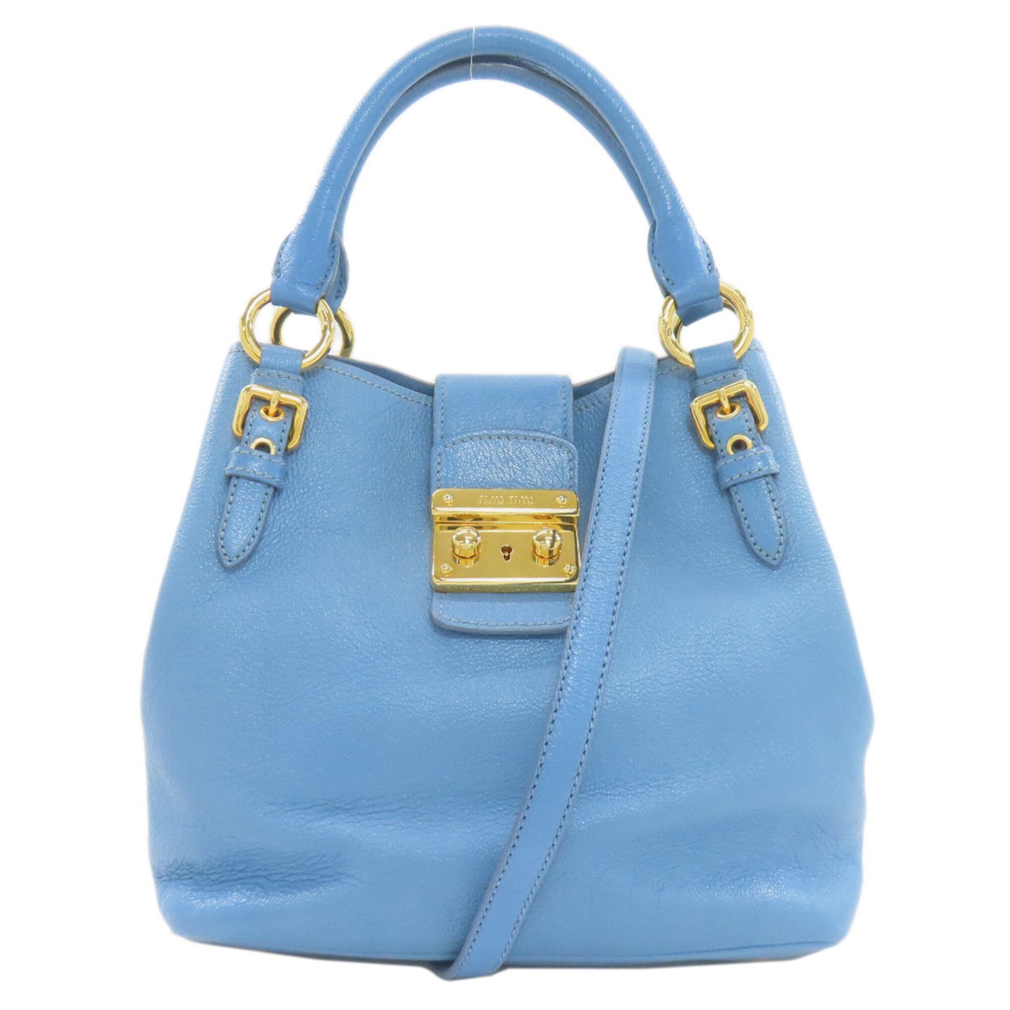 Miu Miu Light Blue Leather Handbag (Pre-Owned)