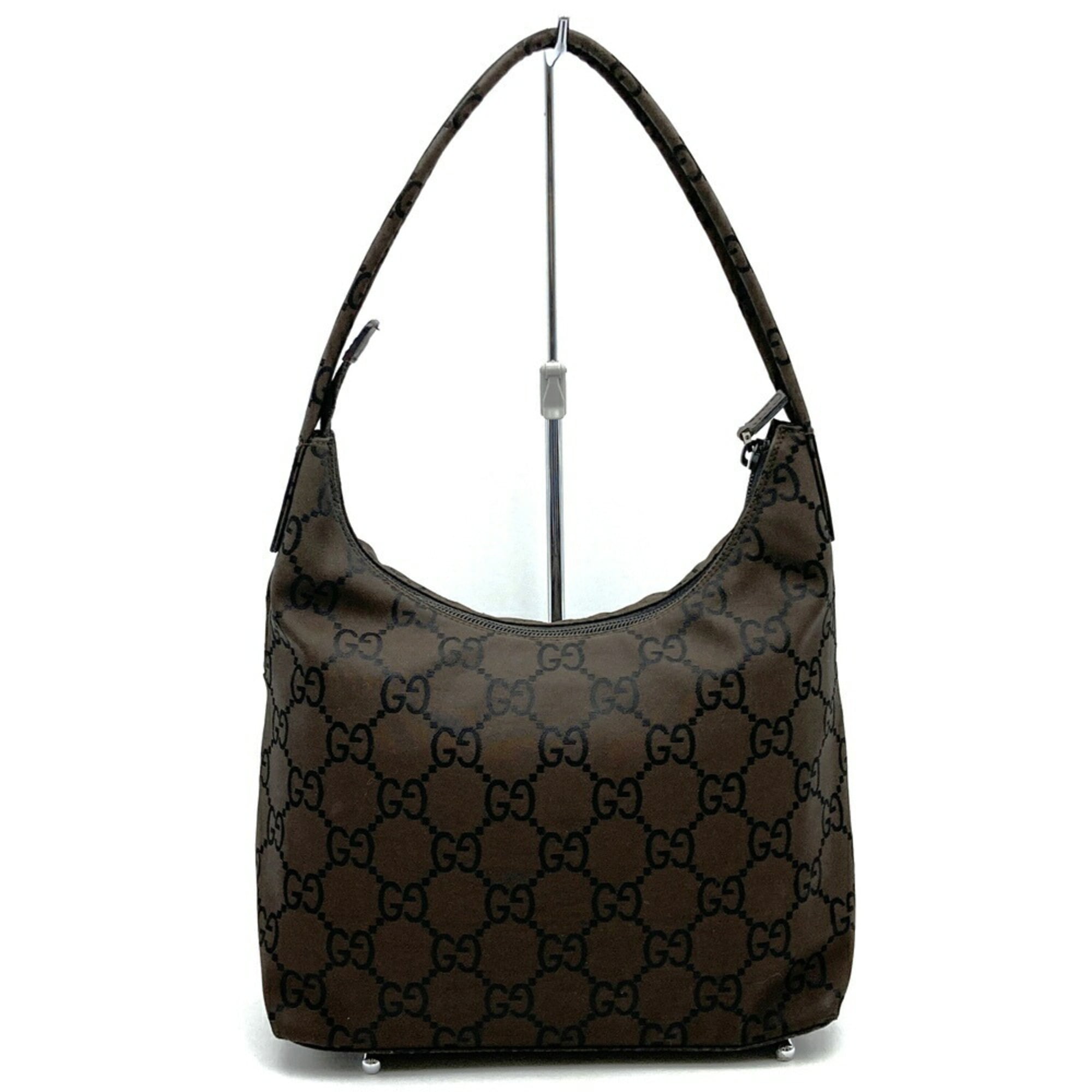 Gucci Brown Nylon Handbag Shoulder Bag (Pre-Owned)