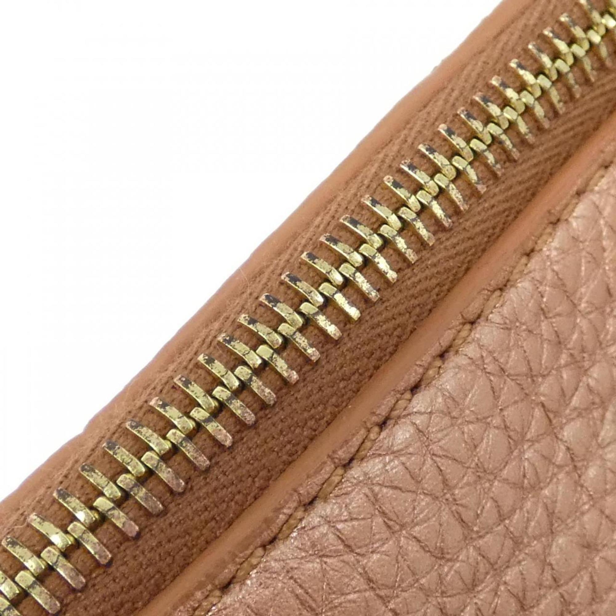 Fendi Beige Pink Leather Shoulder Bag (Pre-Owned)