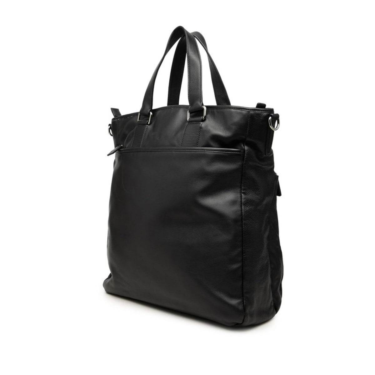 Prada Black Leather Shoulder Bag Tote Bag (Pre-Owned)