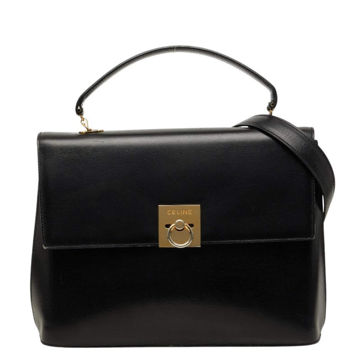 Celine Black Leather Handbag Shoulder Bag (Pre-Owned)