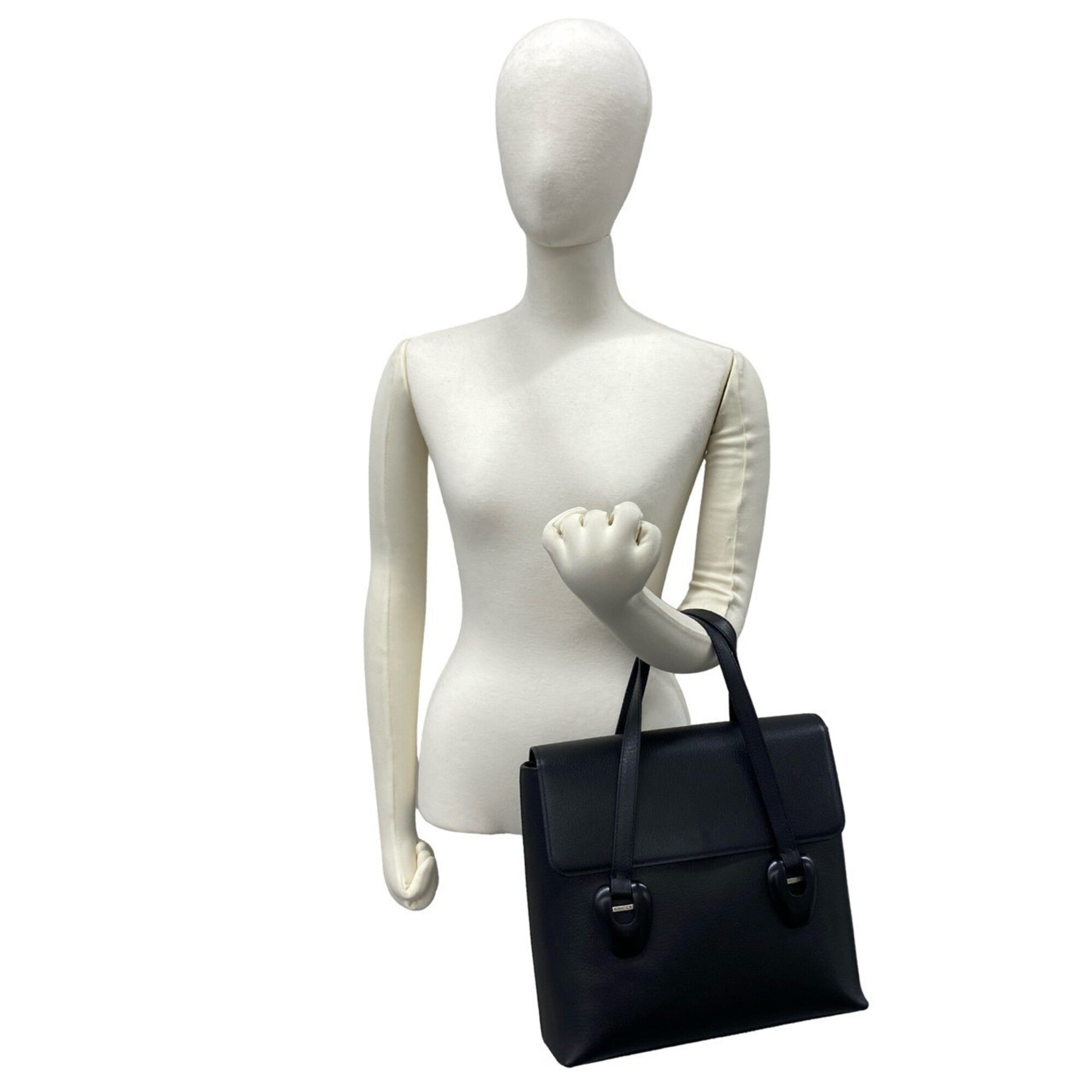 Gucci Black Leather Handbag Tote Bag (Pre-Owned)