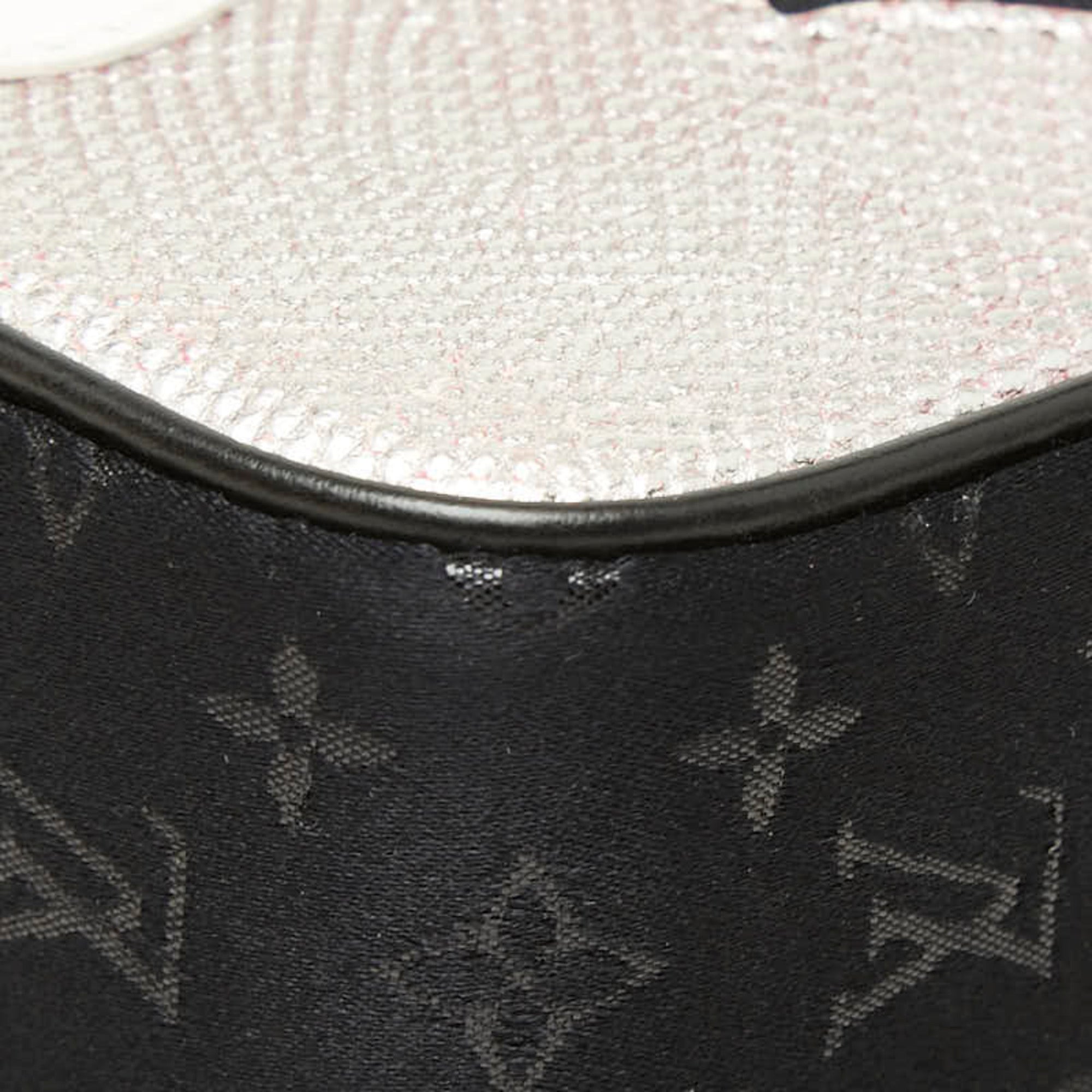 Louis Vuitton Black Satin Leather Handbag Pochette Shoulder Bag (Pre-Owned)