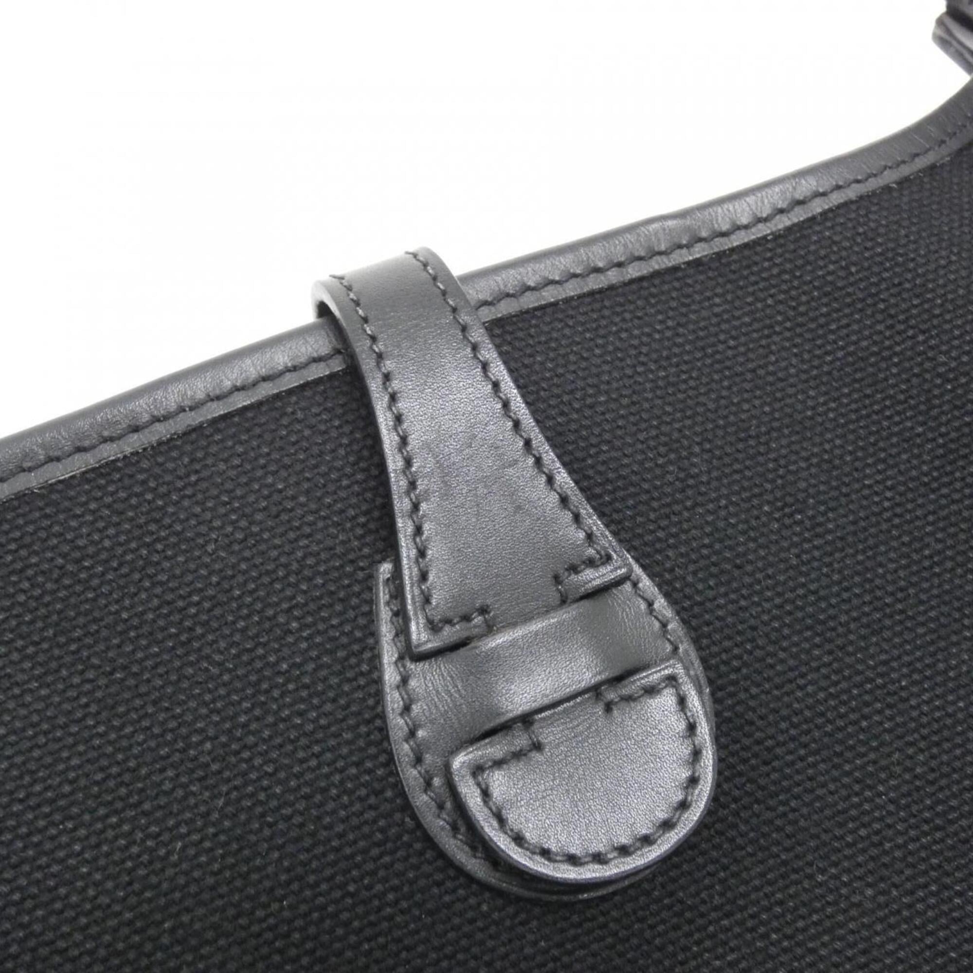 Hermes Black Canvas Shoulder Bag (Pre-Owned)