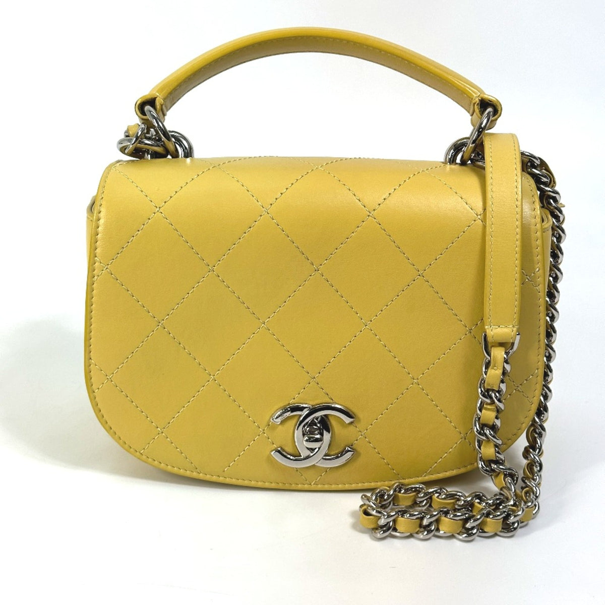 Chanel Yellow Leather Shoulder Bag (Pre-Owned)